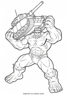 Hulk levantando um tanque