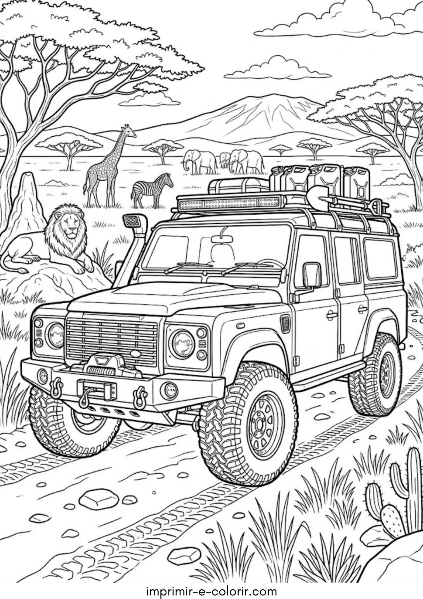 Desenho de Jeep de safári Desenho de Jeep de safári