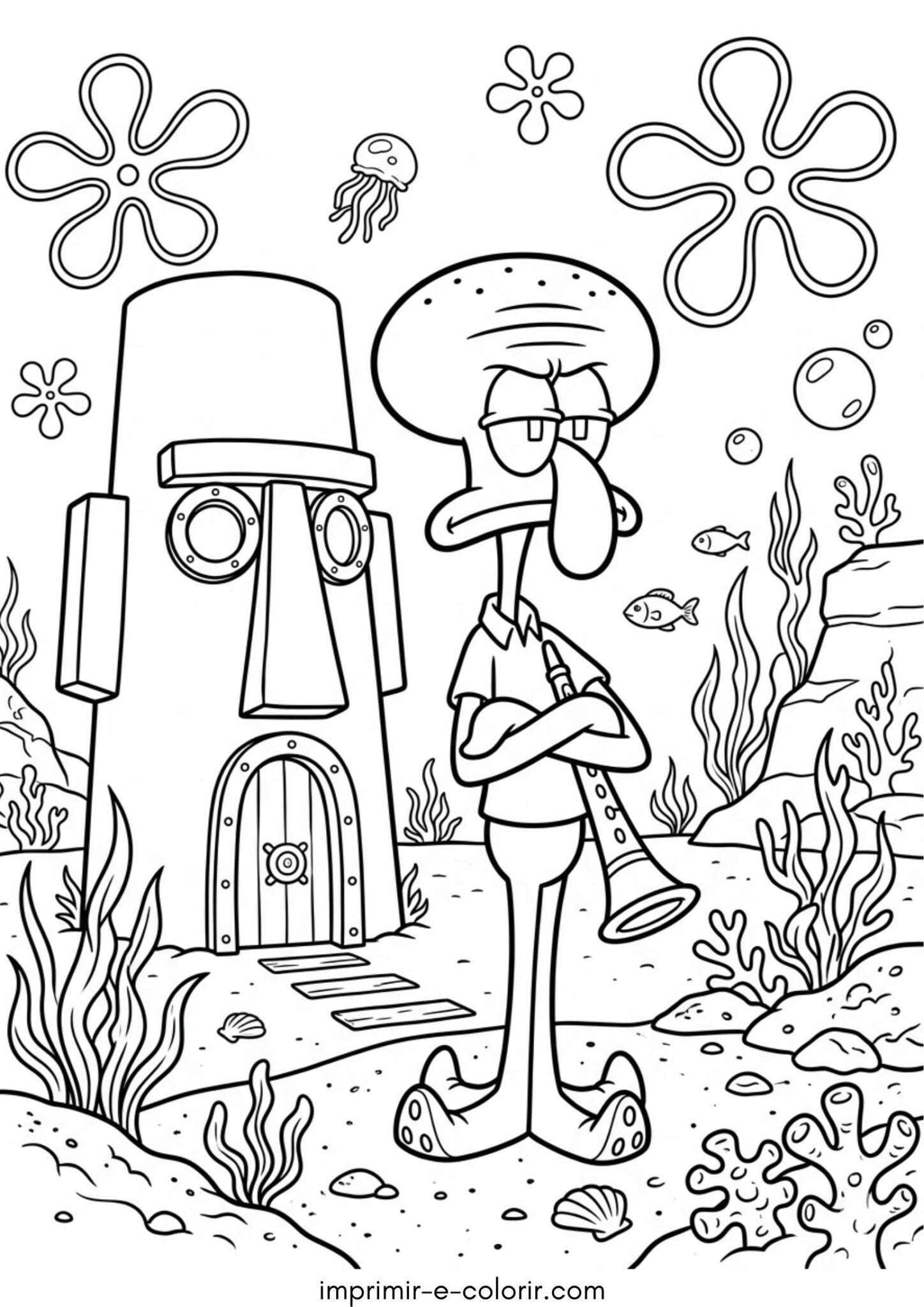 Desenho de Lula Molusco (Bob Esponja)