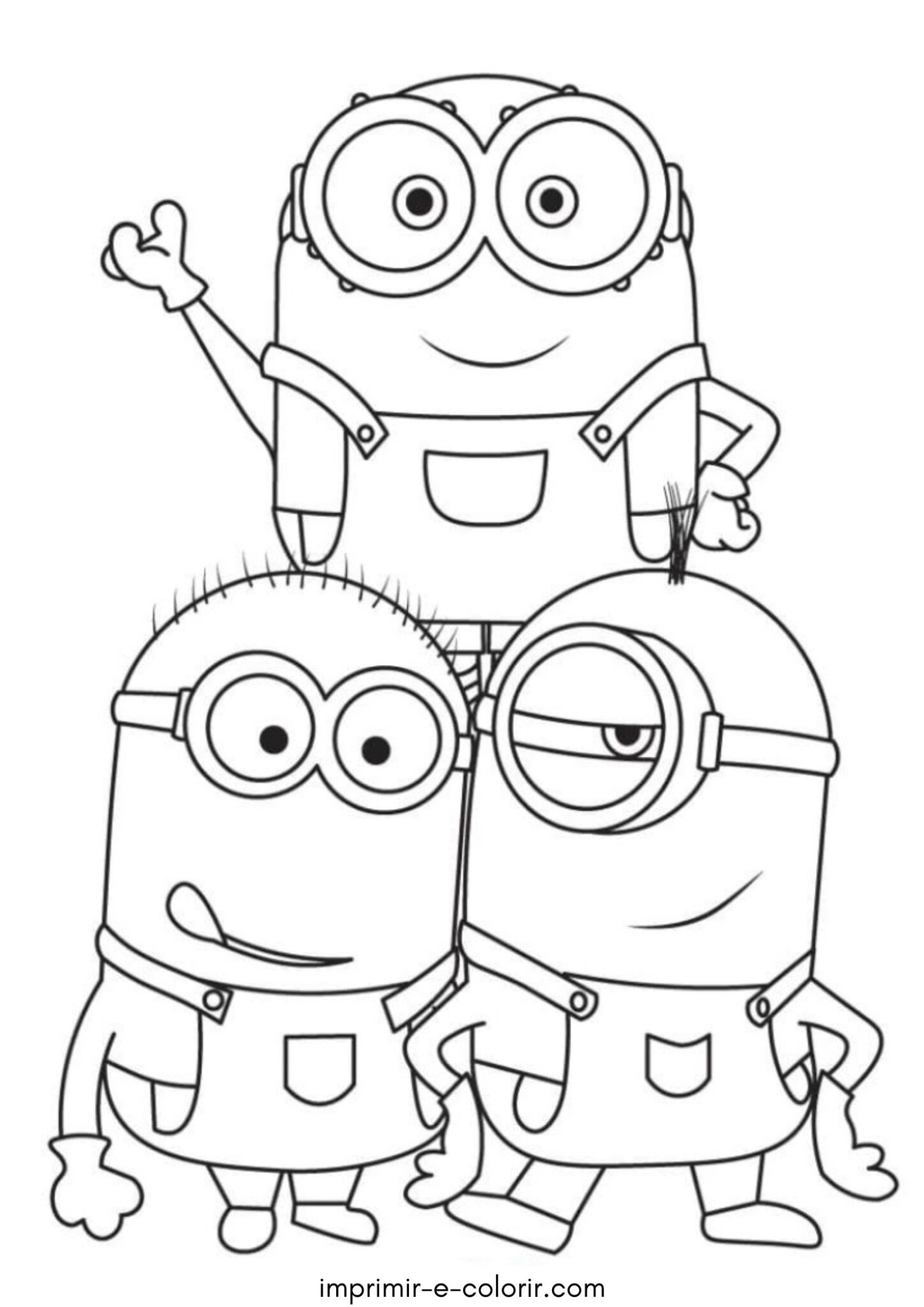 Desenho de Minions engraçados para colorir e imprimir