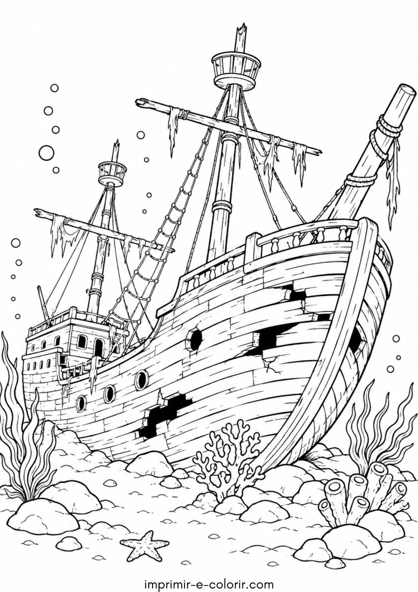 Desenho de Navio naufragado Desenho de Navio naufragado