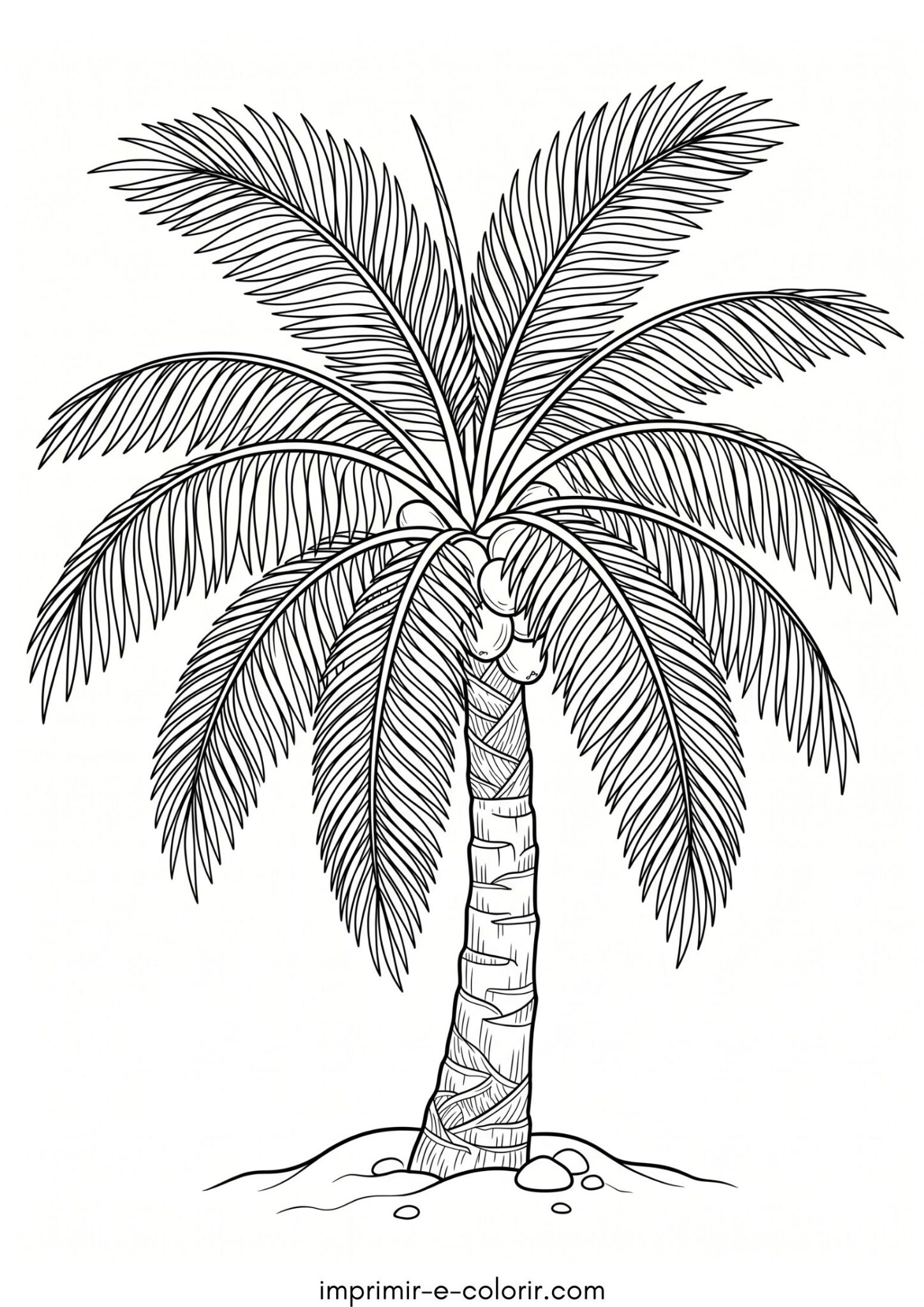 Desenho de Palmeira bonita para colorir e imprimir
