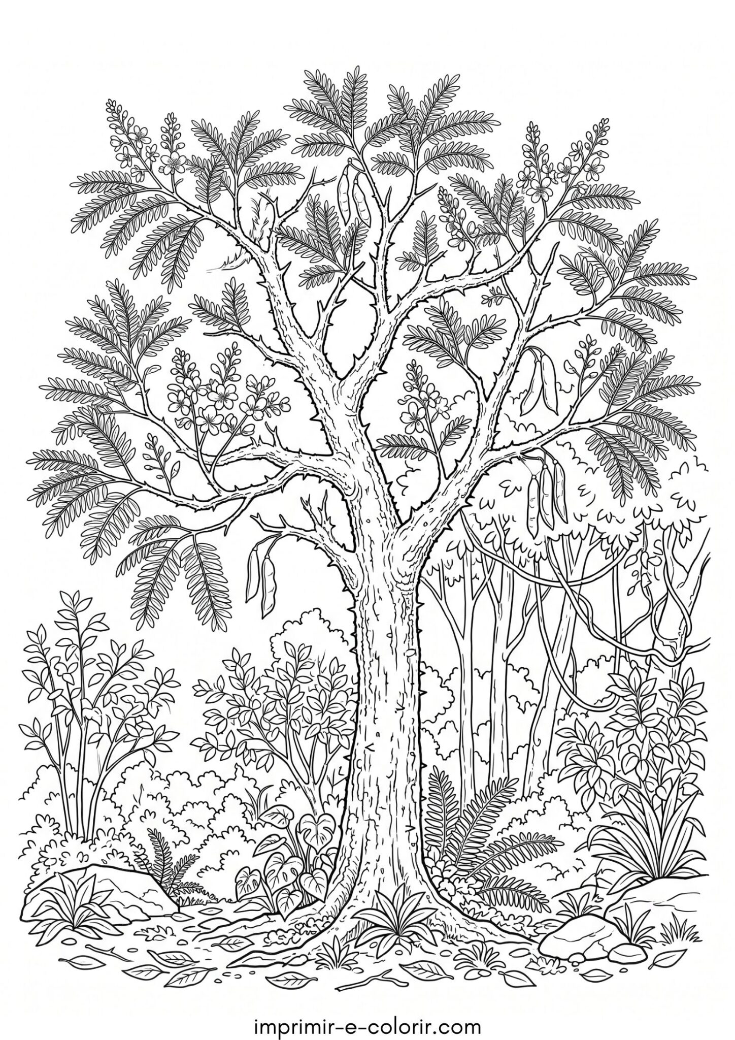 Desenho de Pau-Brasil para colorir e imprimir