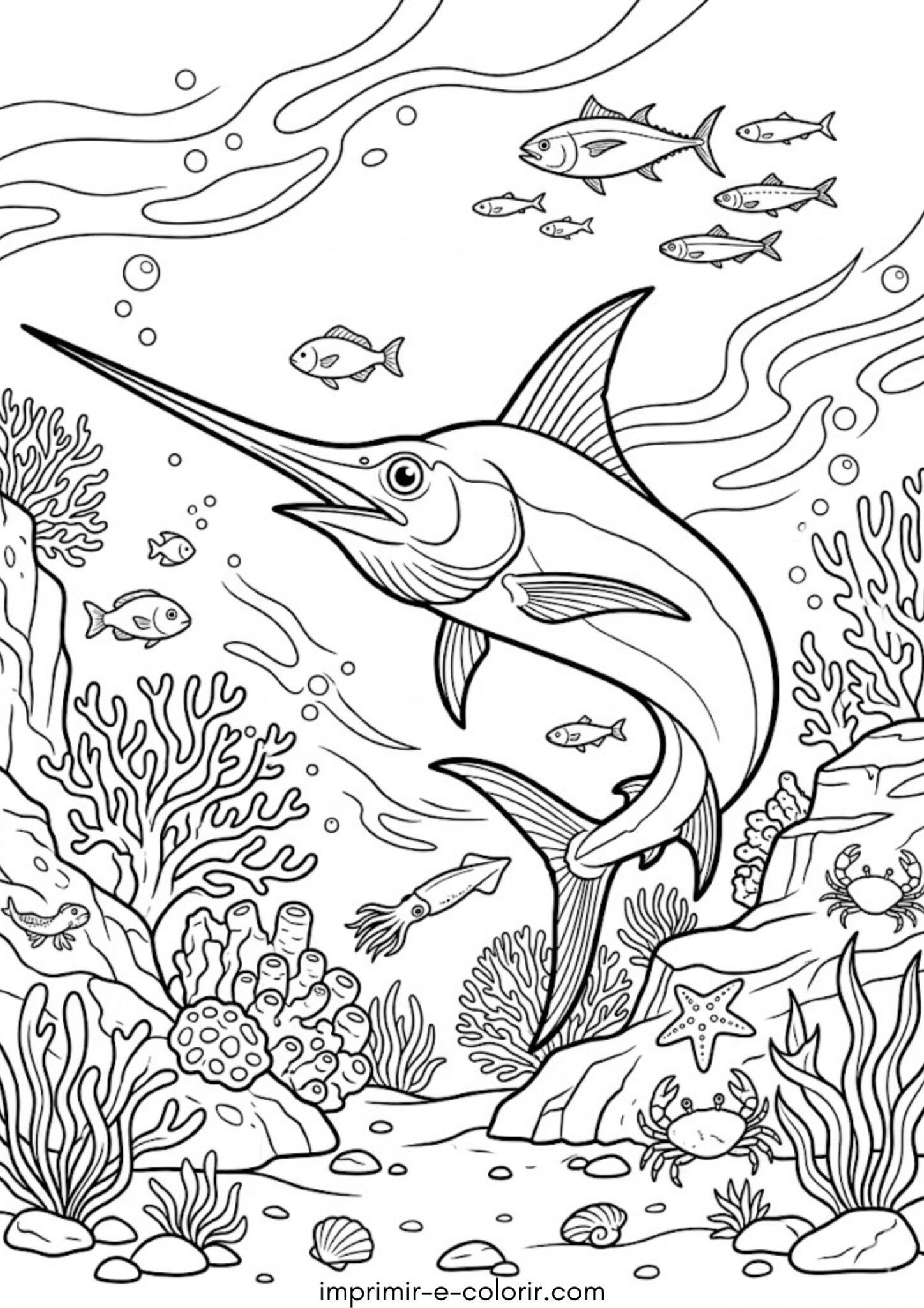 Desenho de Peixe-espada