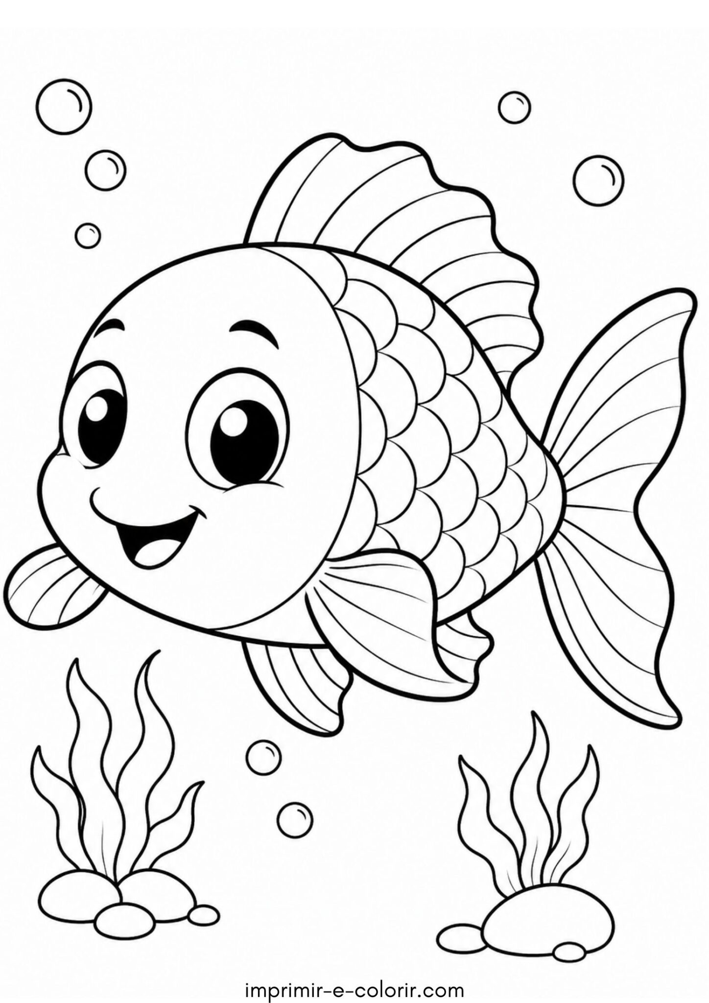 Desenho de Peixe fofo
