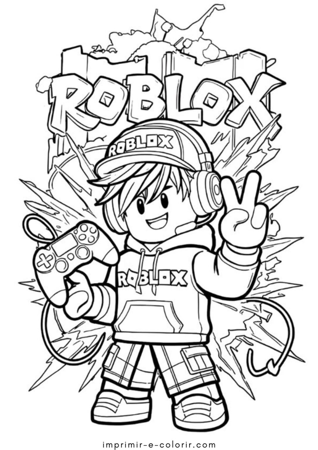 Desenho de Personagem do Roblox para Colorir e Imprimir Grátis – Baixar ...