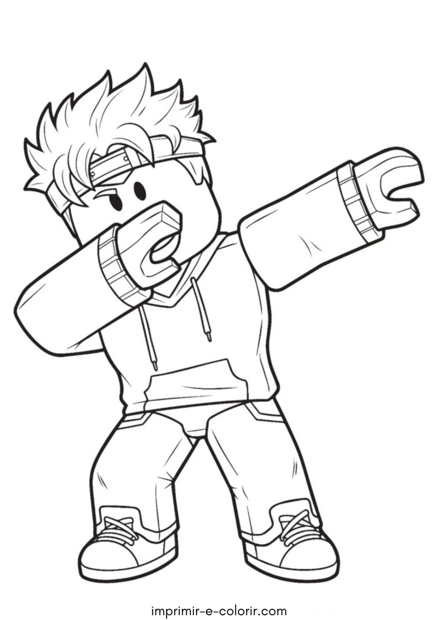 Desenho de Personagem do Roblox fazendo o Dab para colorir e imprimir Desenho de Personagem do Roblox fazendo o Dab para colorir e imprimir