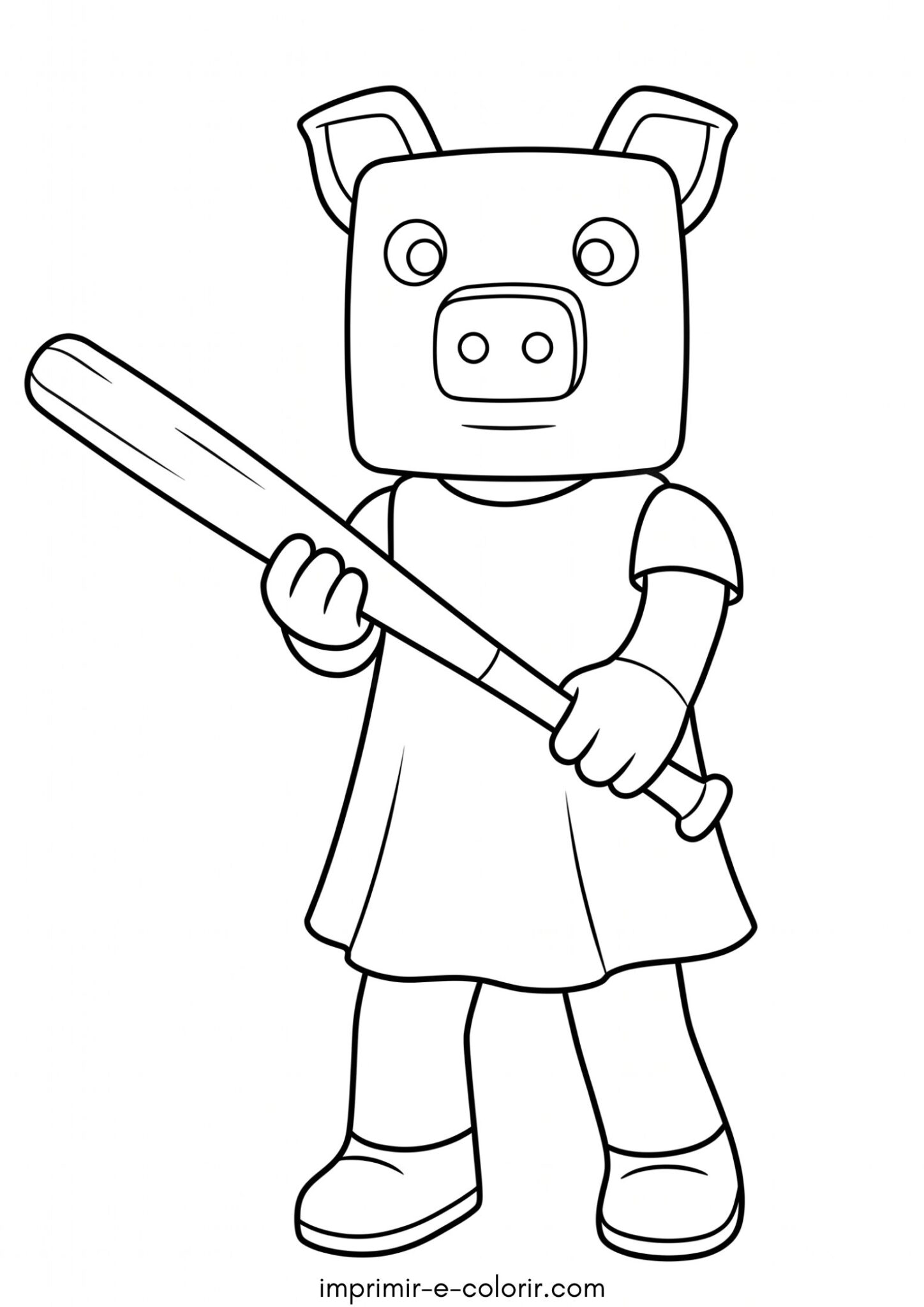 Desenho de Piggy Roblox para colorir e imprimir