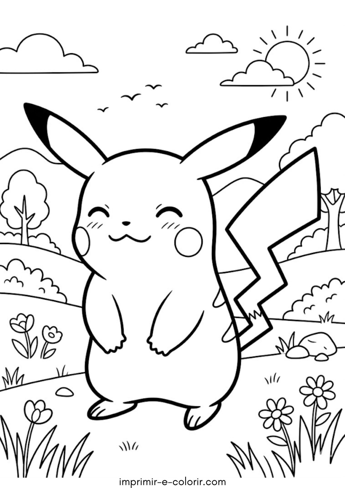 Desenho de Pikachu fofo