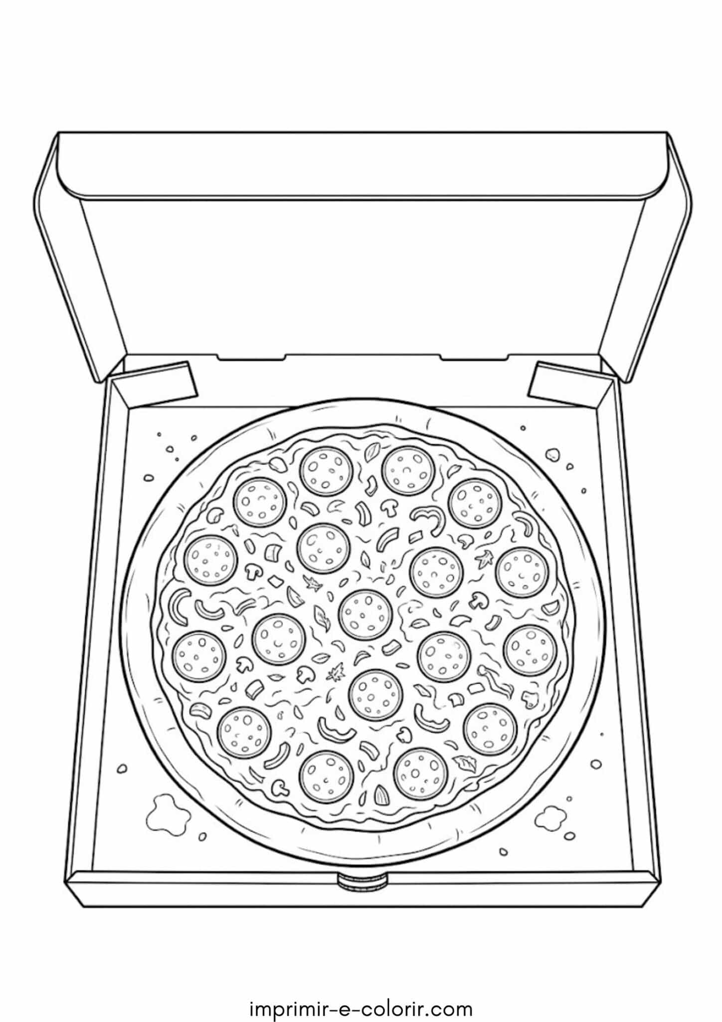 Desenho de Pizza para colorir e imprimir Desenho de Pizza para colorir e imprimir