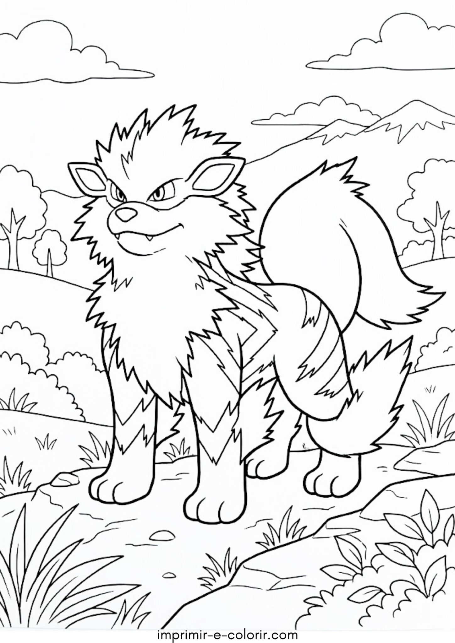 Desenho de Pokémon Arcanine