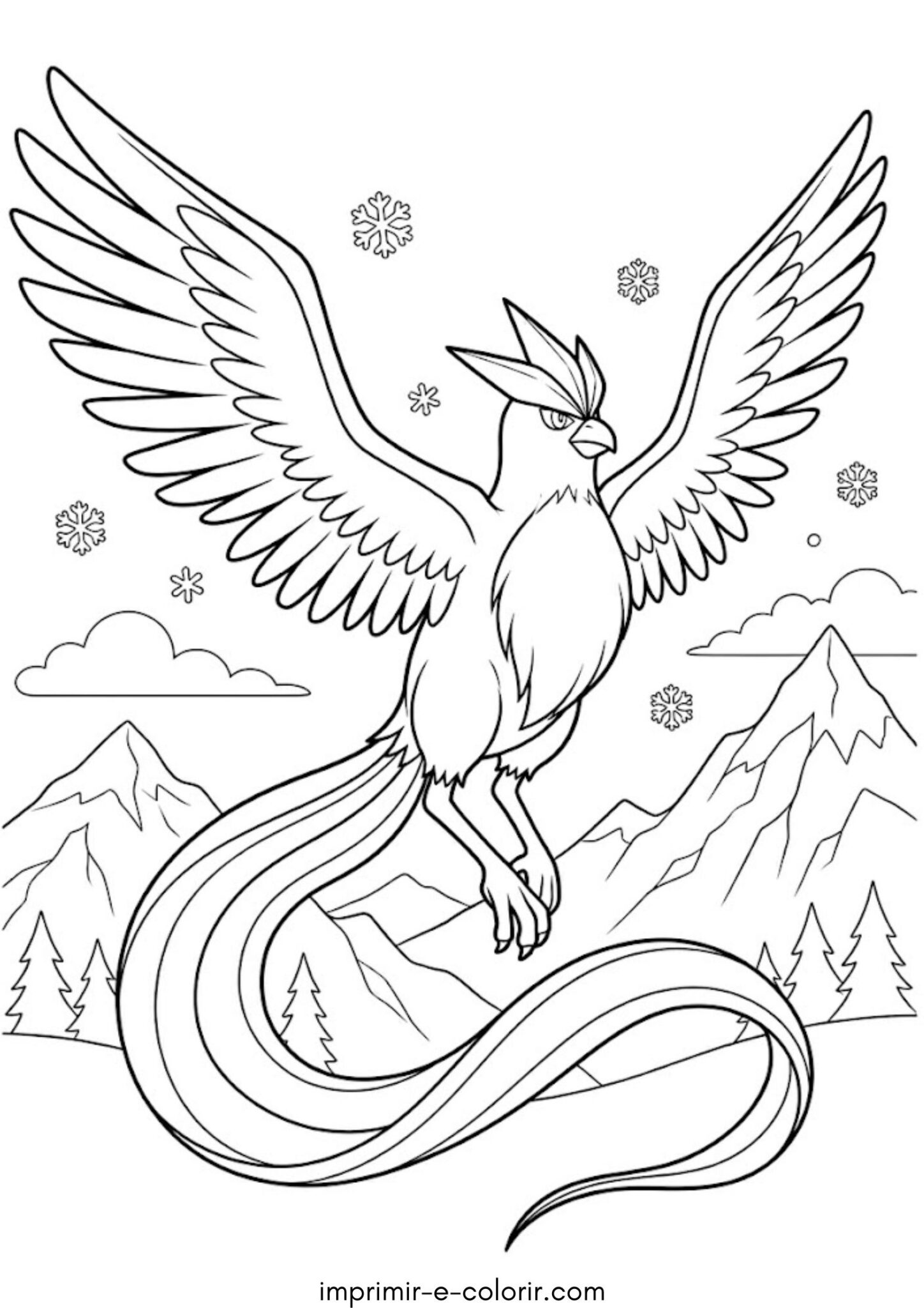 Desenho de Pokémon Articuno Desenho de Pokémon Articuno