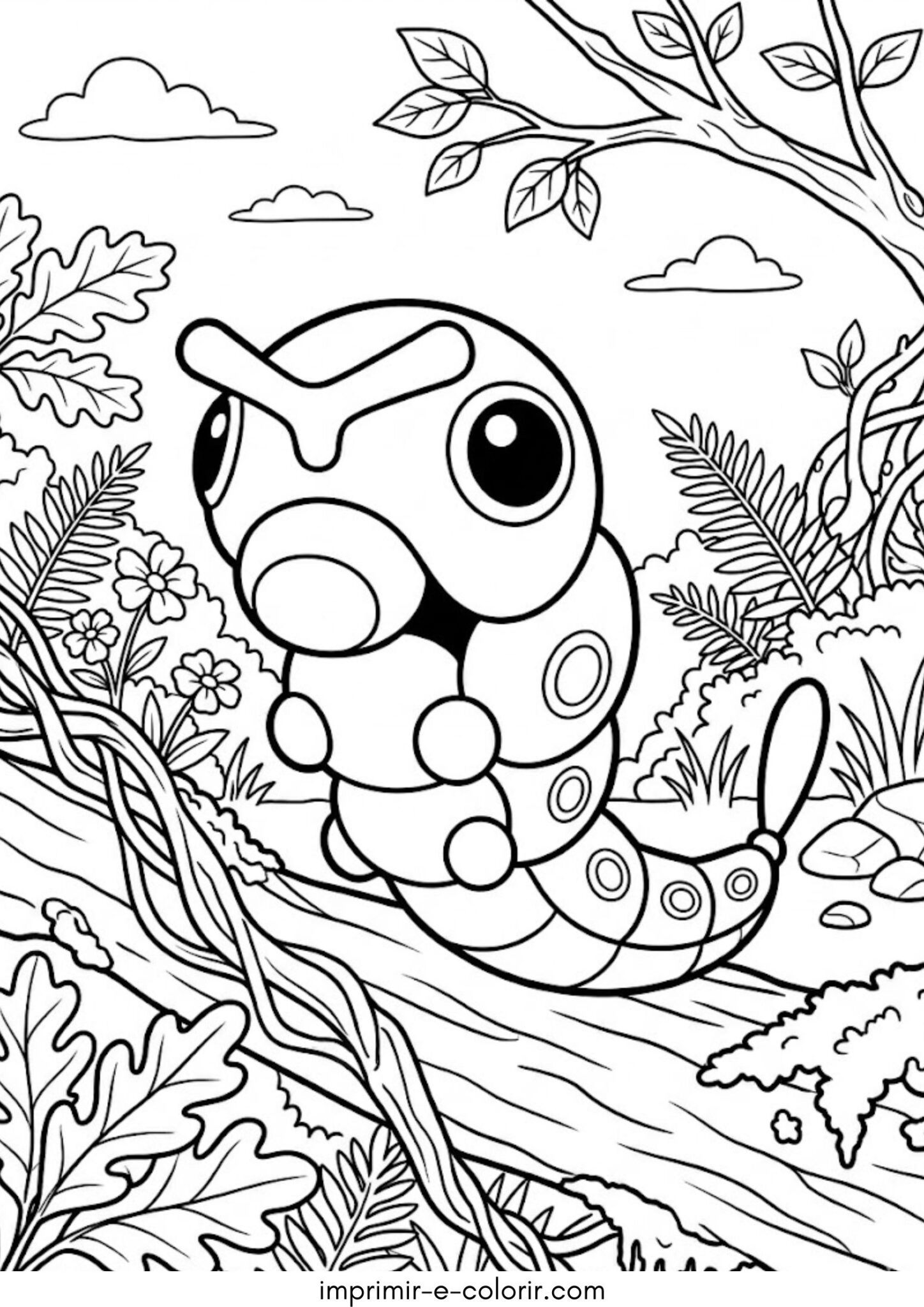 Desenho de Pokémon Caterpie