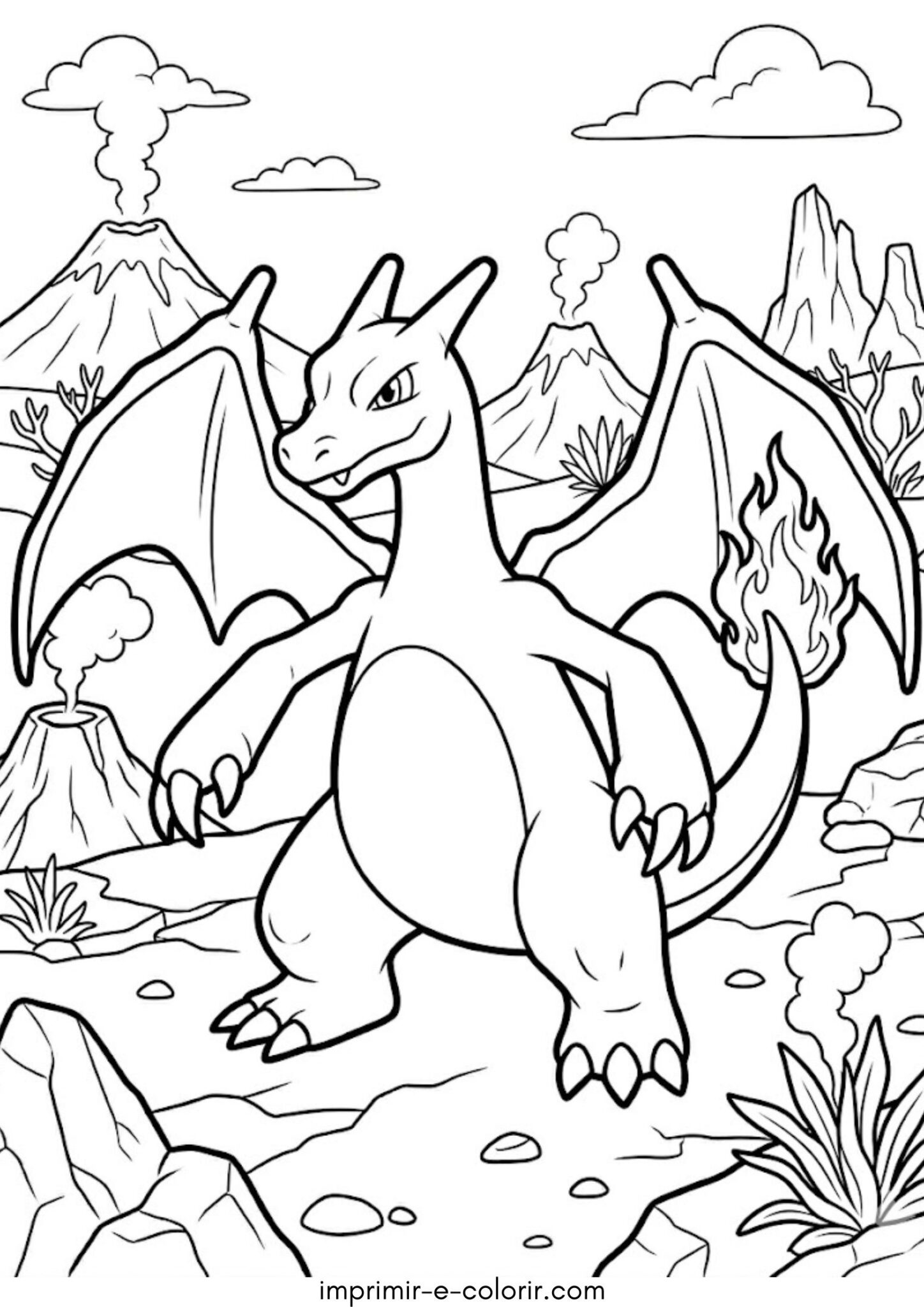 Desenho de Pokémon Charizard