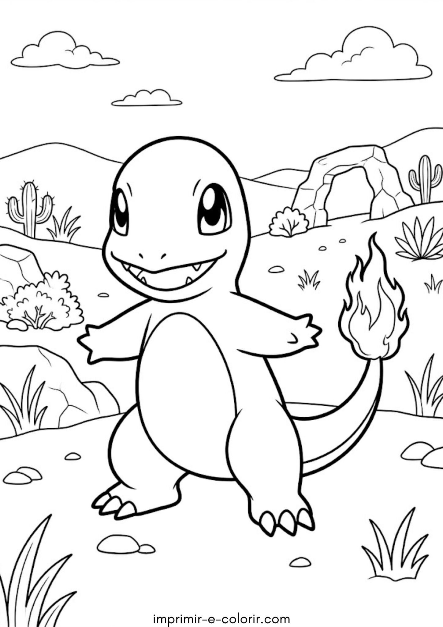 Desenho de Pokémon Charmander