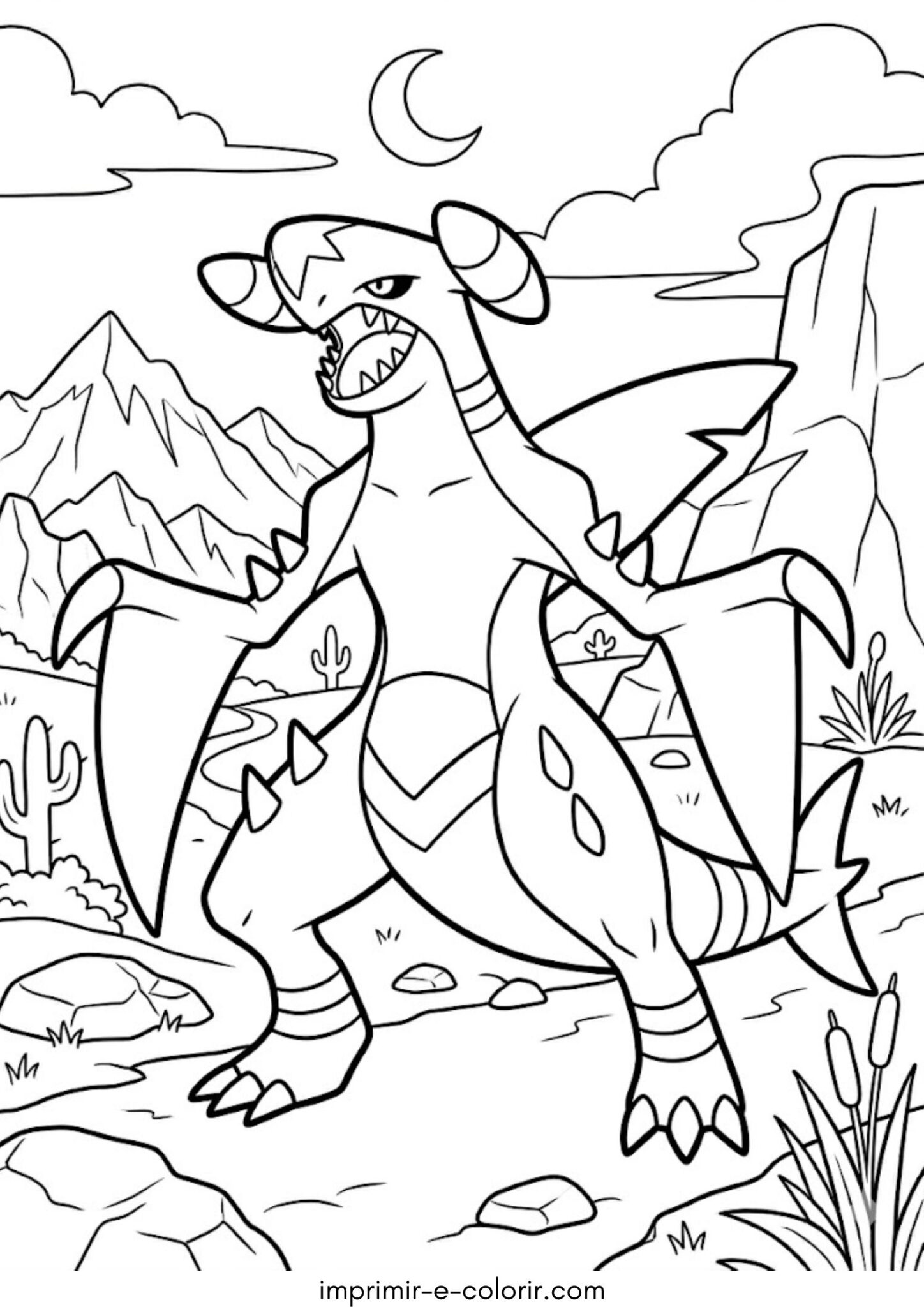 Desenho de Pokémon Garchomp