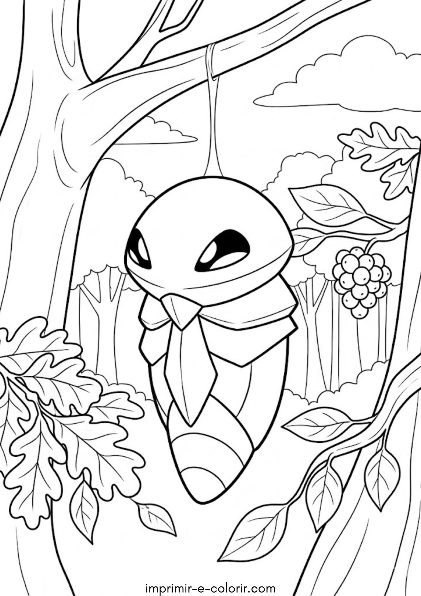 Desenho de Pokémon Kakuna para colorir e imprimir