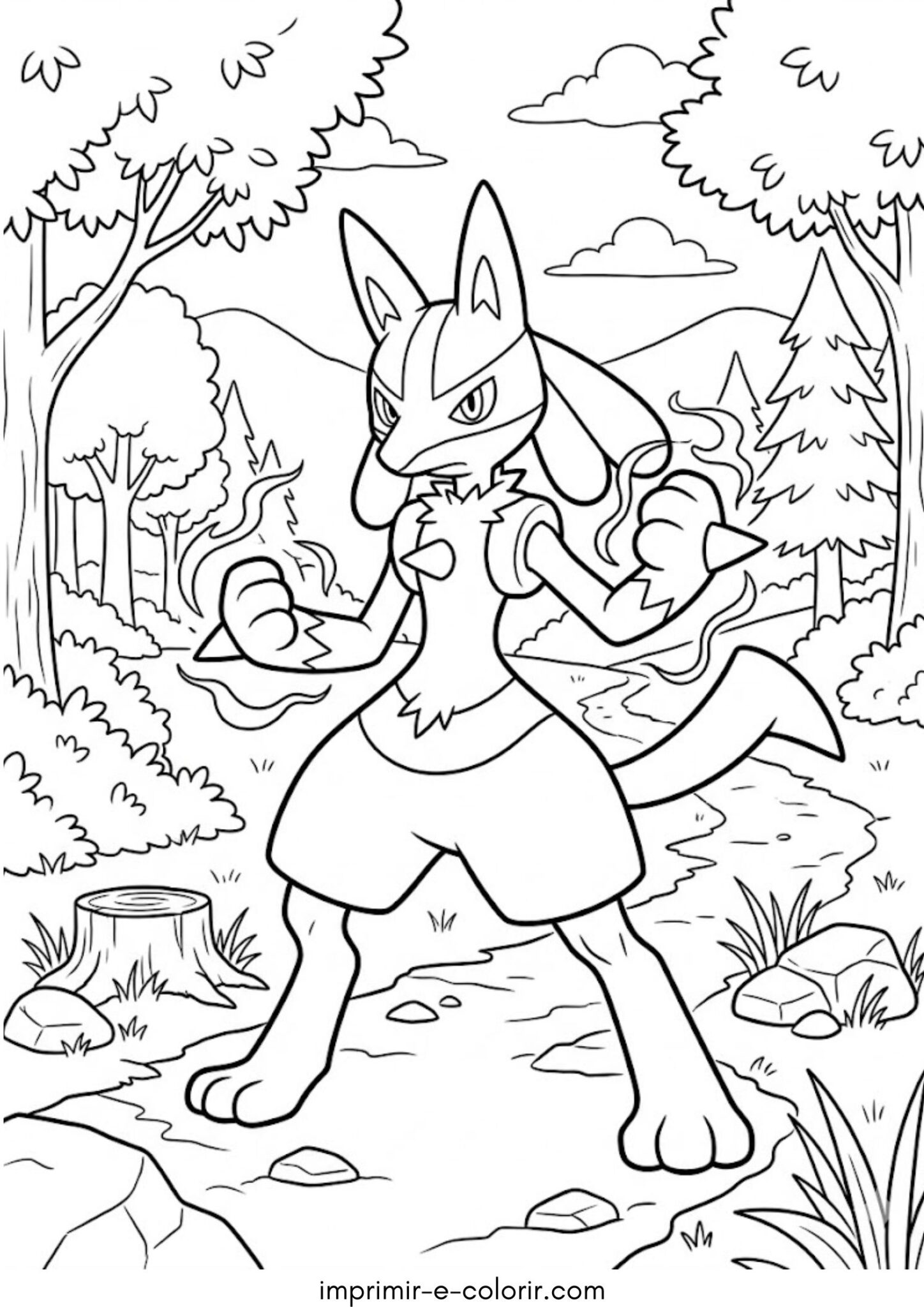 Desenho de Pokémon Lucario