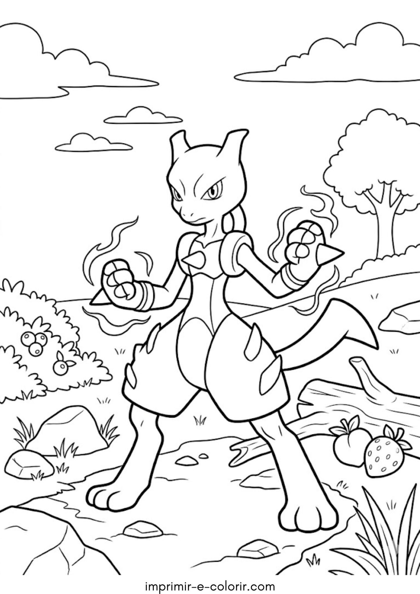 Desenho de Pokémon Mewtwo
