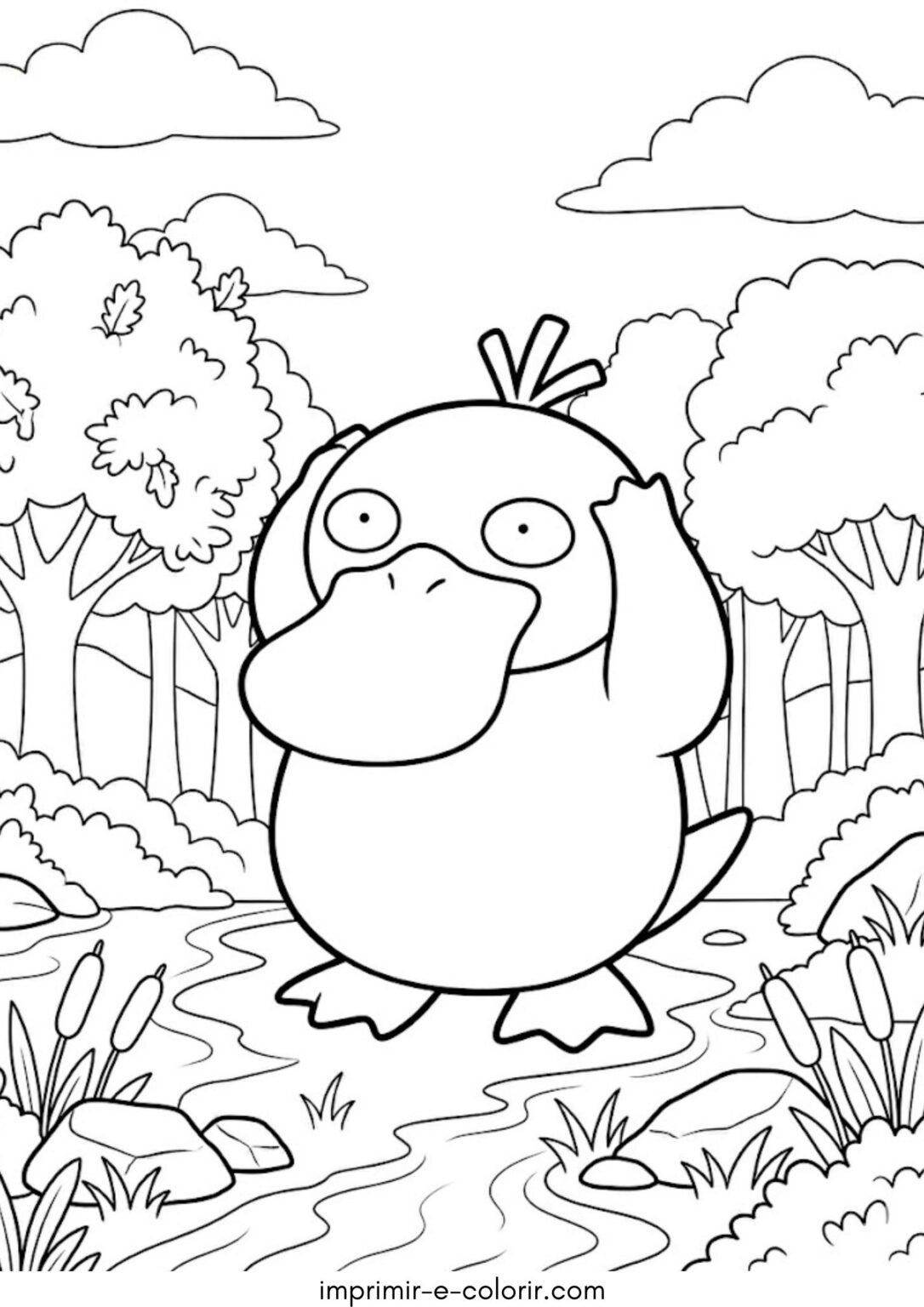 Desenho De Pok mon Psyduck Para Colorir E Imprimir Gr tis Baixar Em 