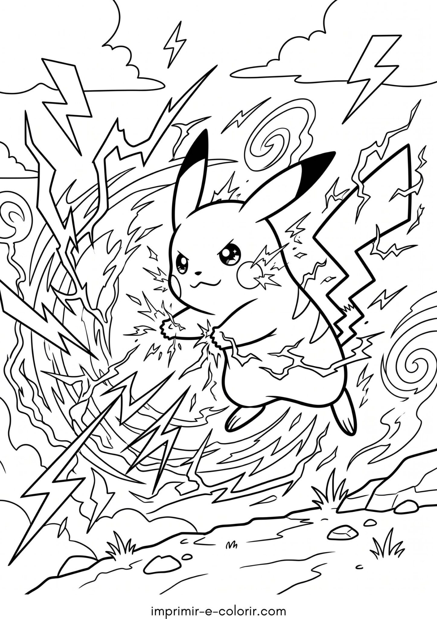 Desenho de Pokémon elétrico Pikachu