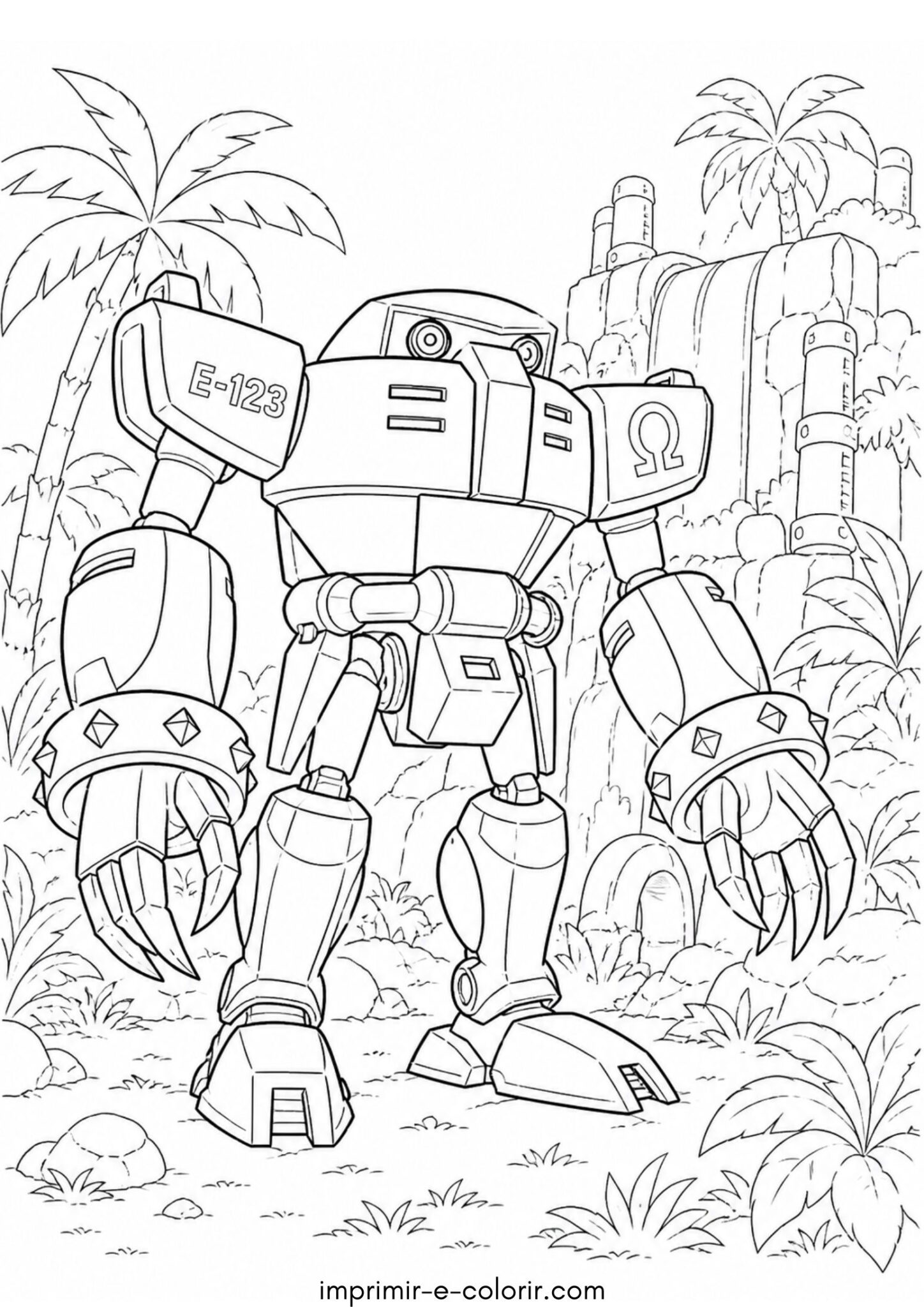 Desenho de Robô E-123 Omega (Sonic)