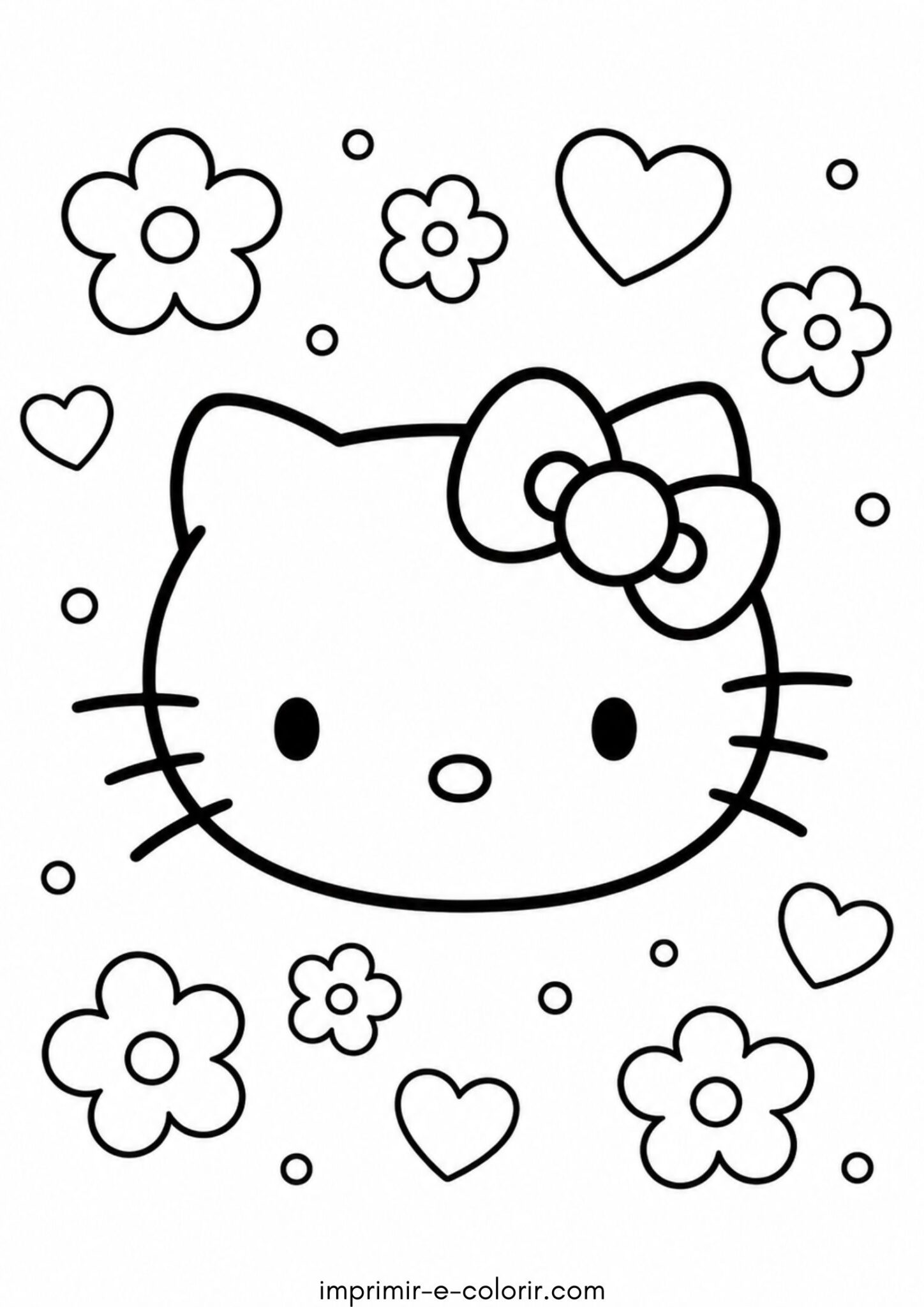 Desenho de Rosto da Hello Kitty para colorir e imprimir