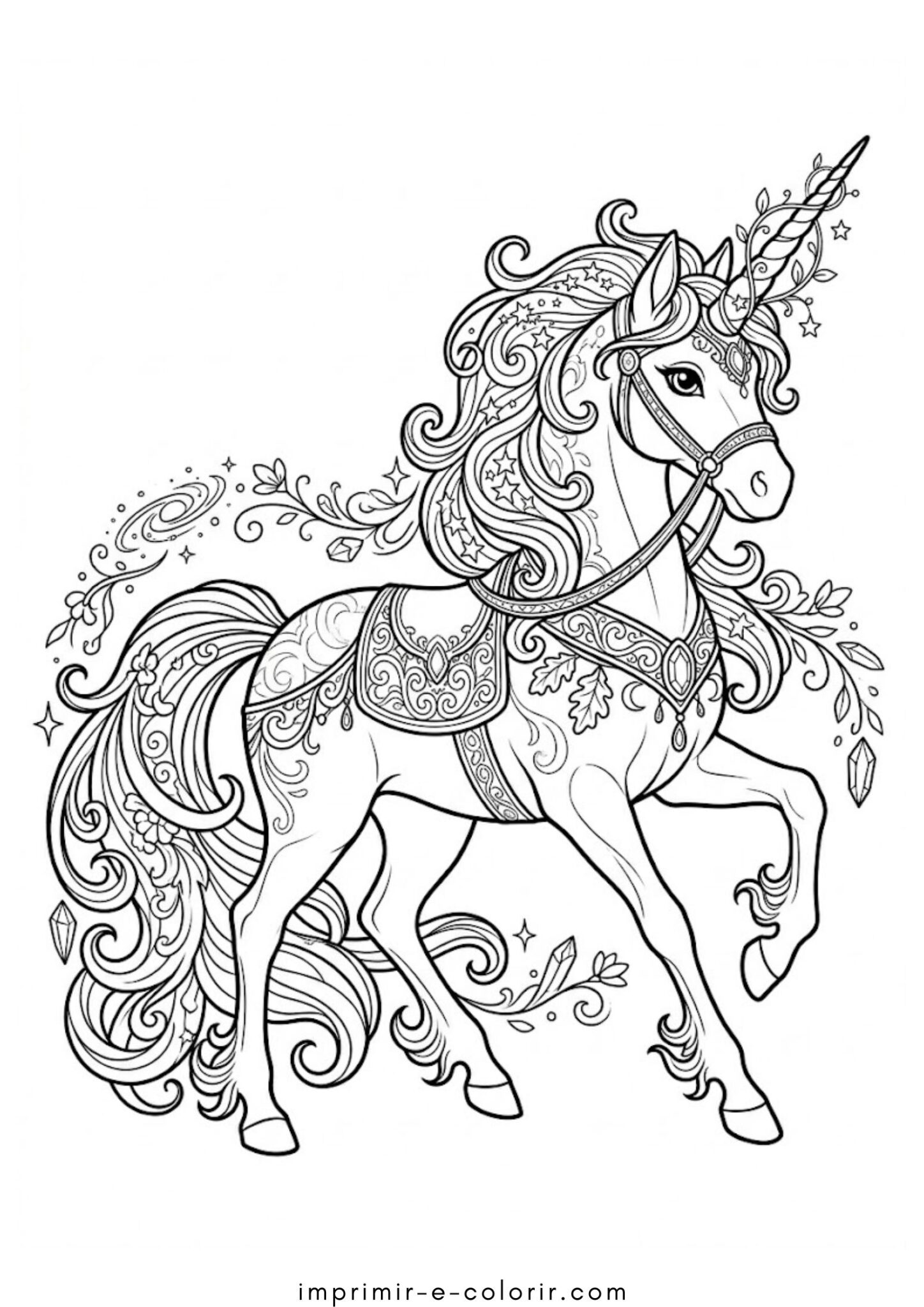Desenho de Unicornio elegante Desenho de Unicornio elegante