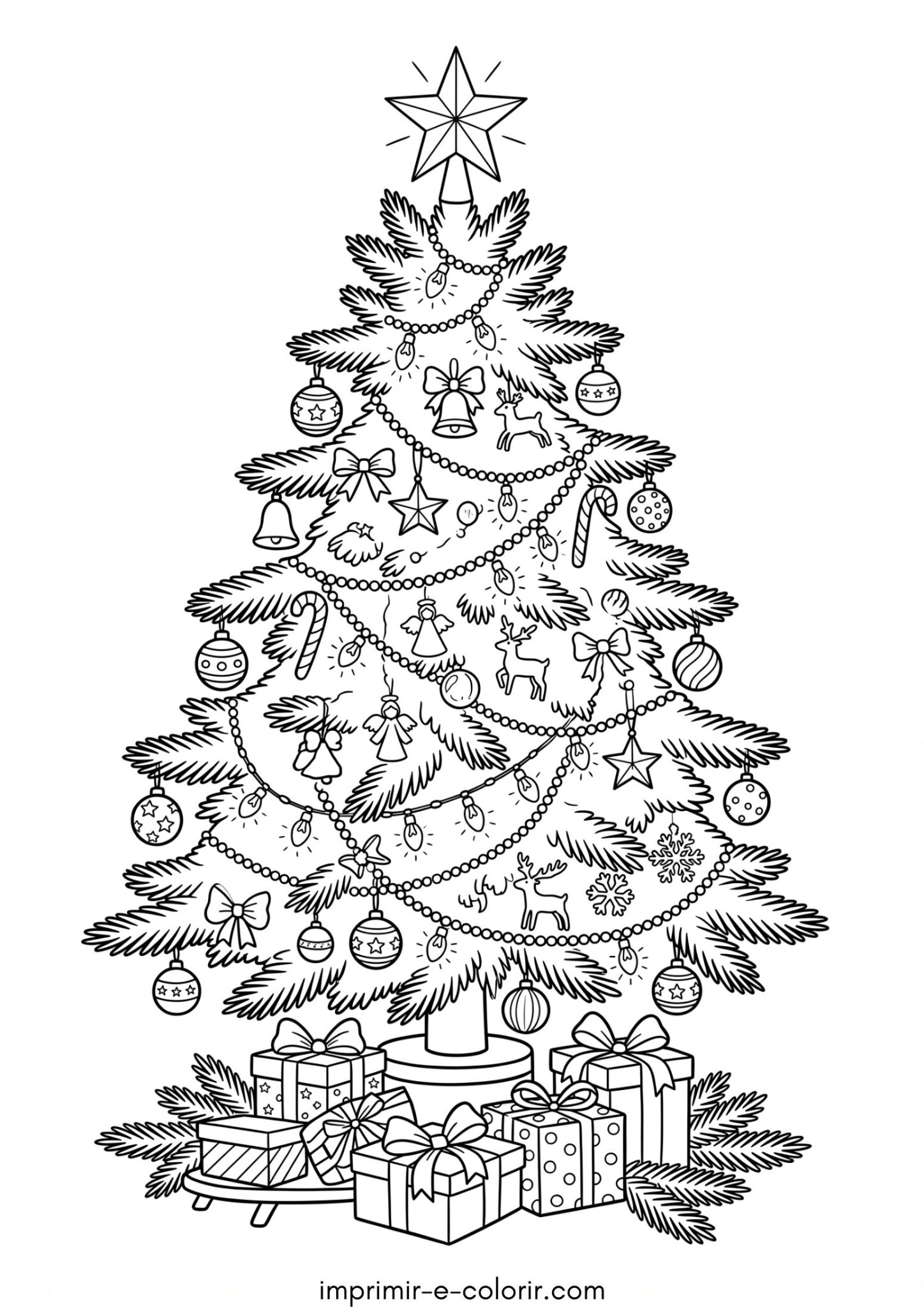 Desenho de Árvore de Natal para colorir e imprimir
