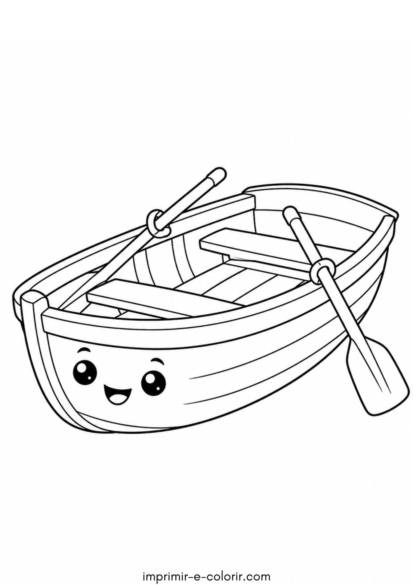 Desenho de Barco a remo fofo