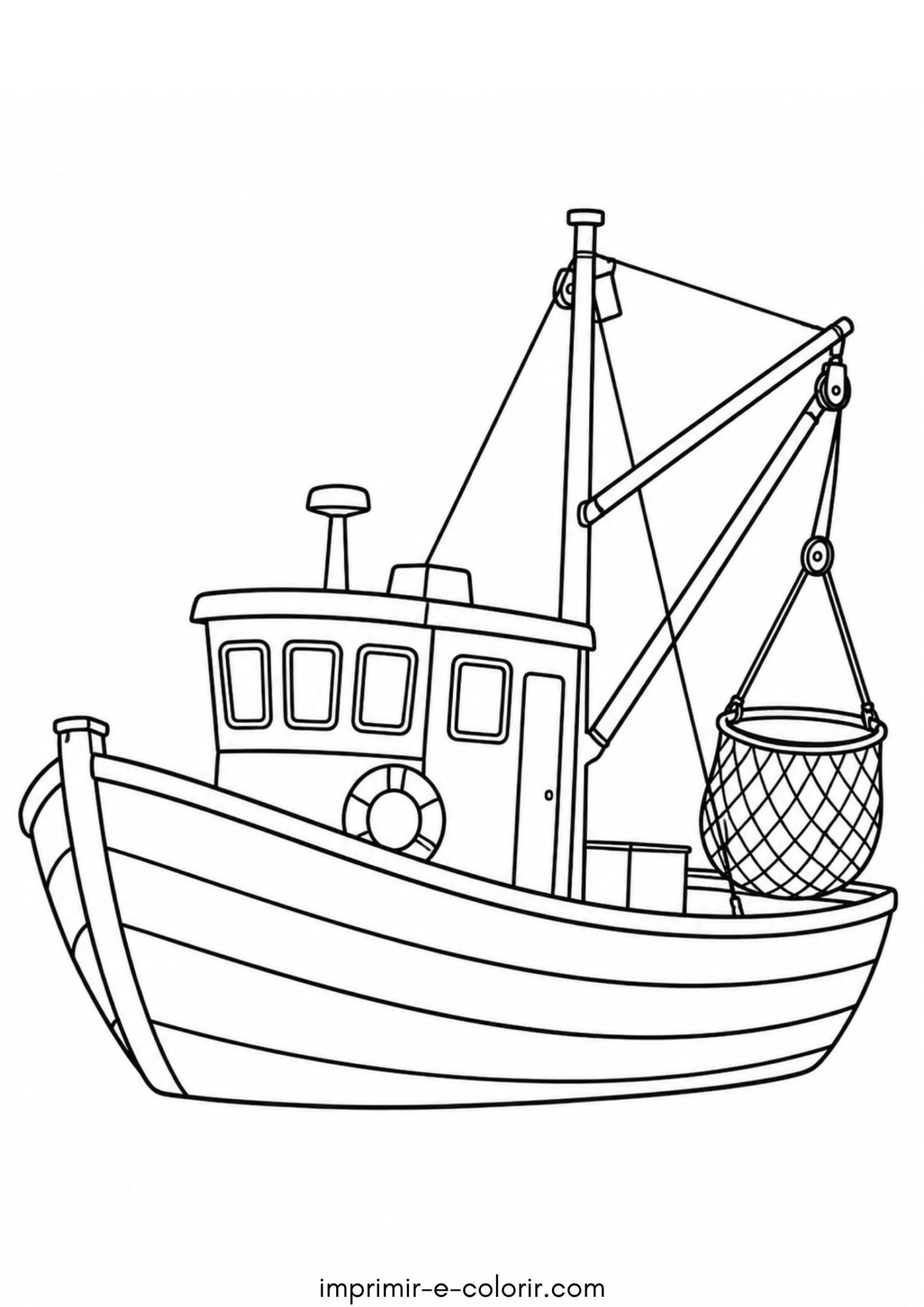 Desenho de Barco de pesca