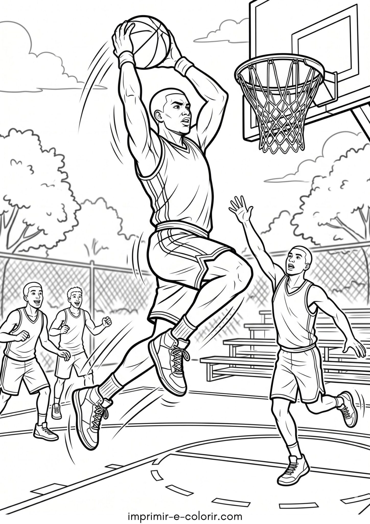 Desenho de Basquete para colorir e imprimir