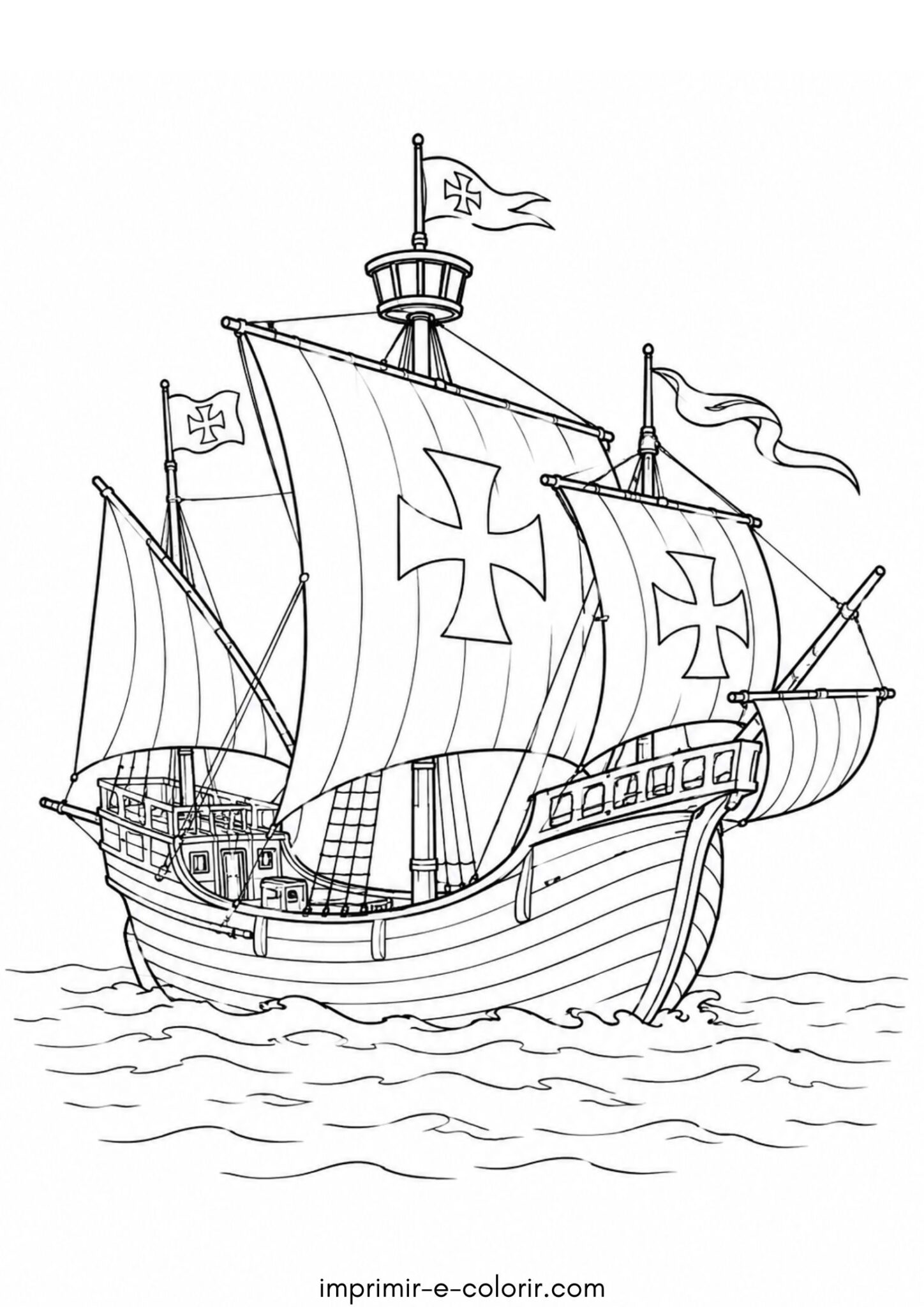Desenho de Caravela portuguesa