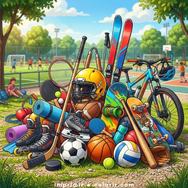 Desenhos de Esportes 🥎🏃🏓 para colorir e imprimir grátis