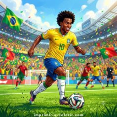Desenhos de Futebol para Colorir e Imprimir Grátis em PDF e A4