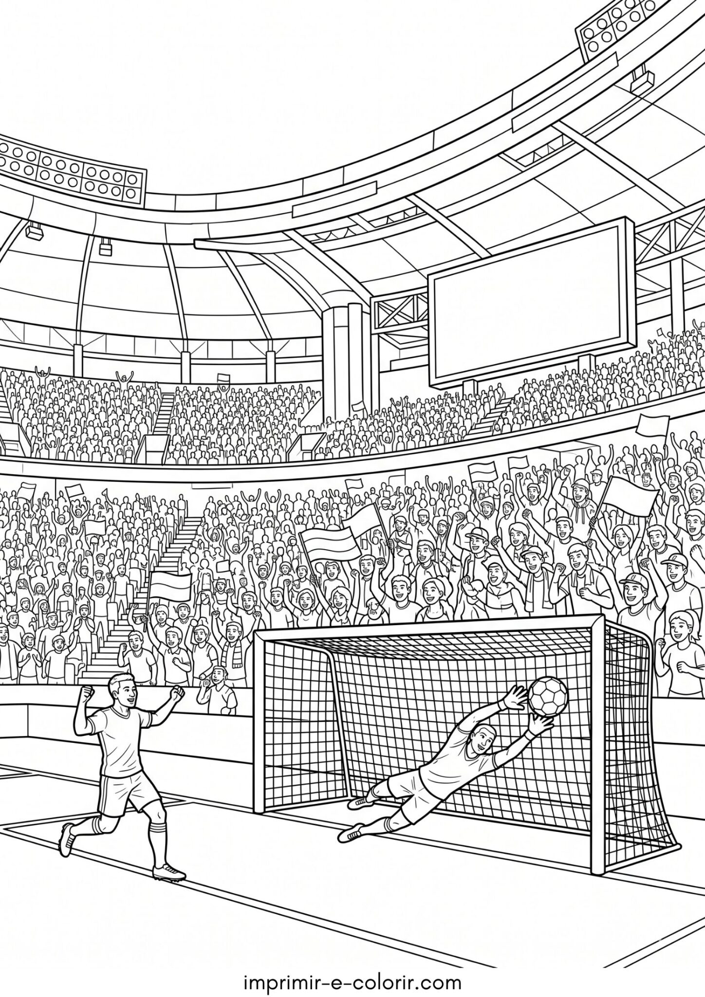 Desenho de Estádio da Copa do Mundo para colorir e imprimir