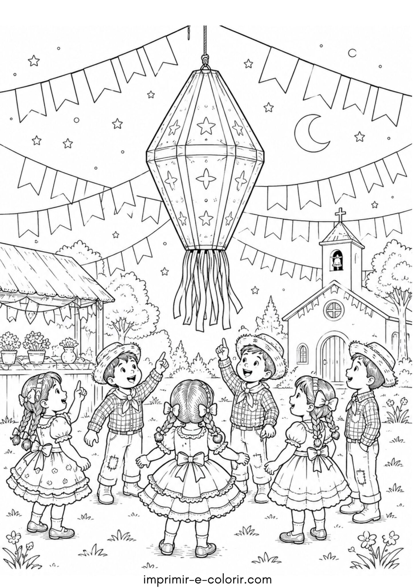 Desenho de Festa Junina – Balão de Festa Junina