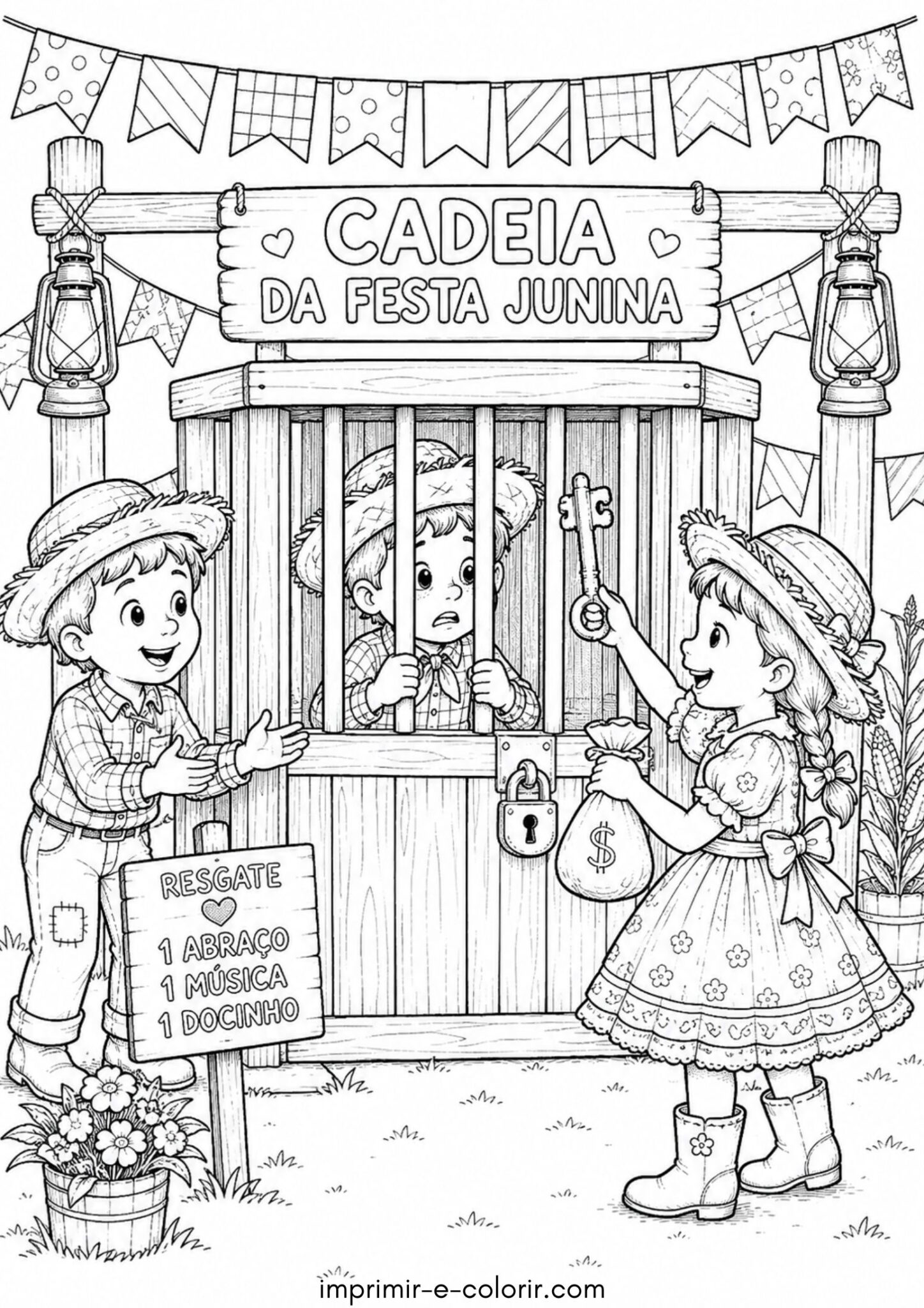 Desenho de Festa Junina – Cadeia