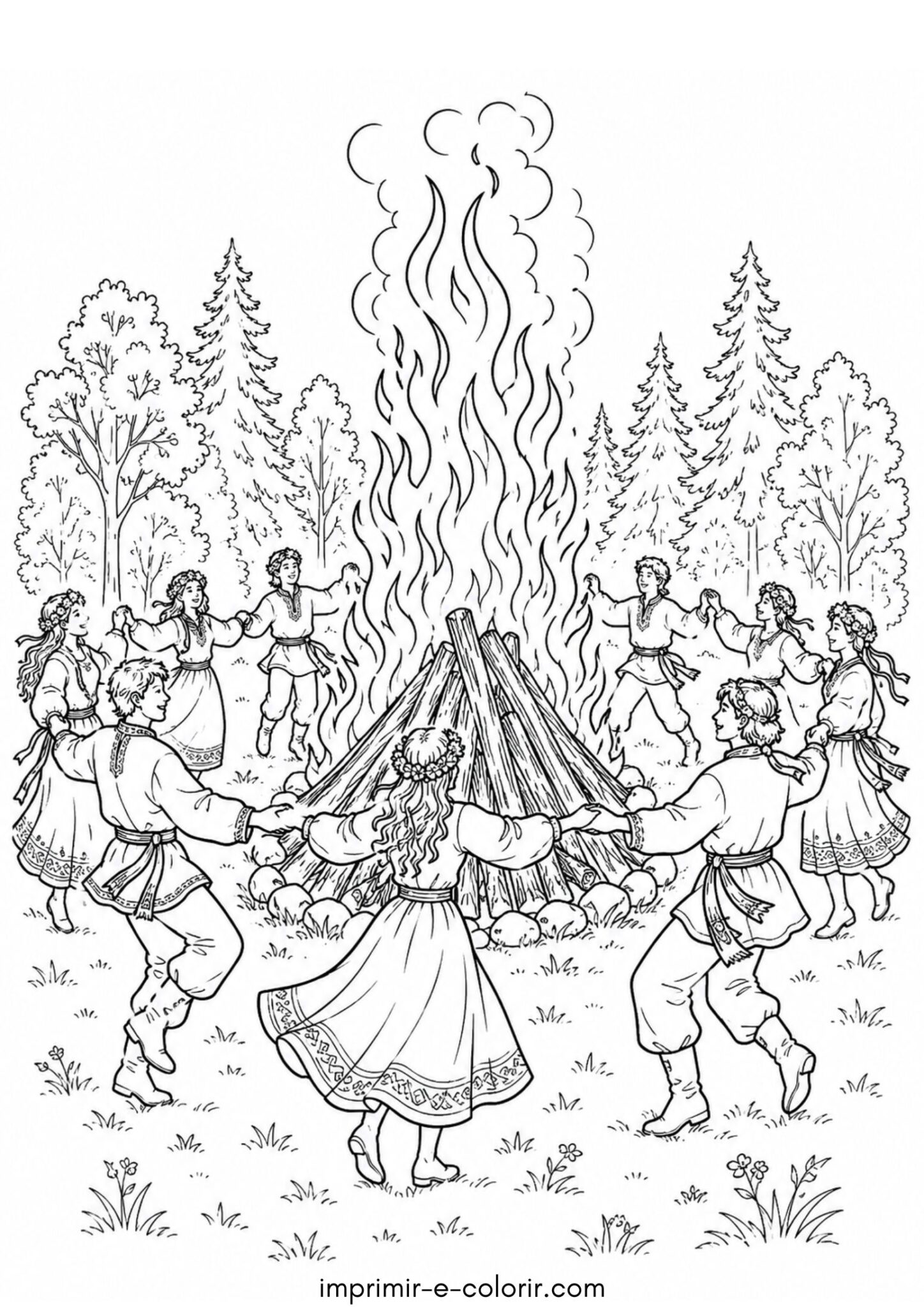 Desenho de Festa Junina – Fogueira