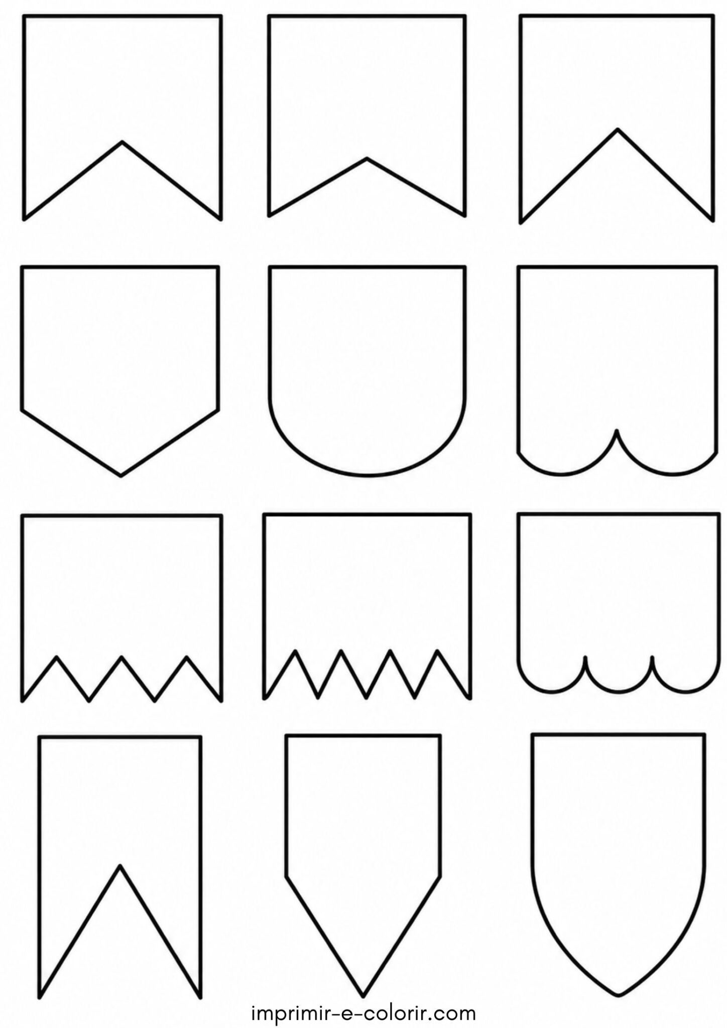 Desenho de Festa Junina – Molde de bandeirinhas juninas