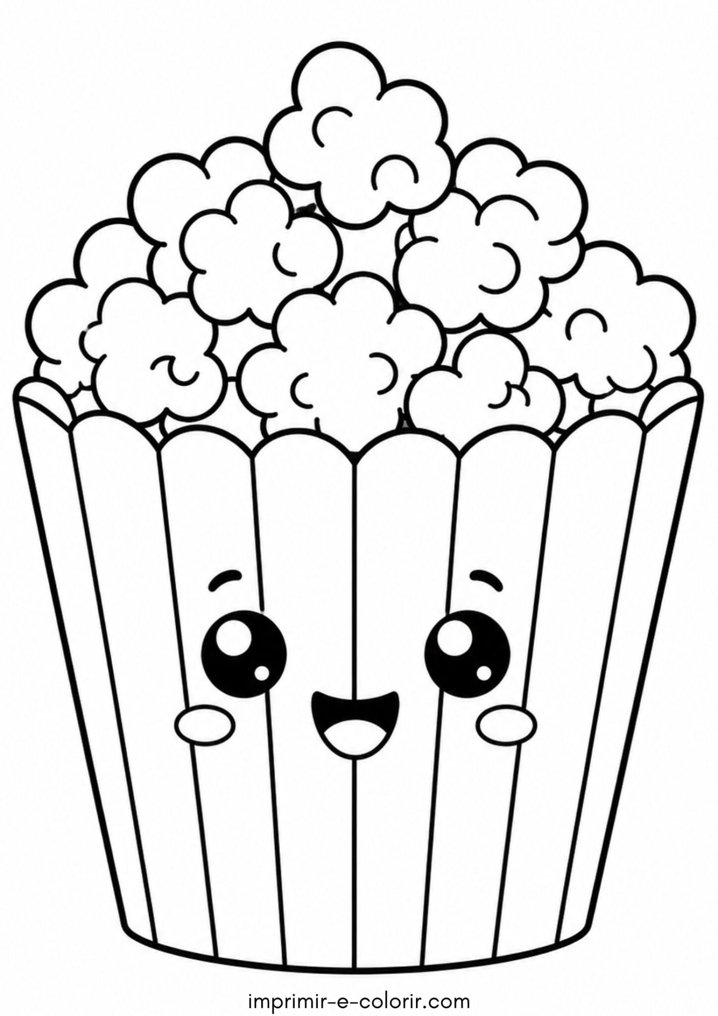 Desenho de Festa Junina – Pipoca fofa