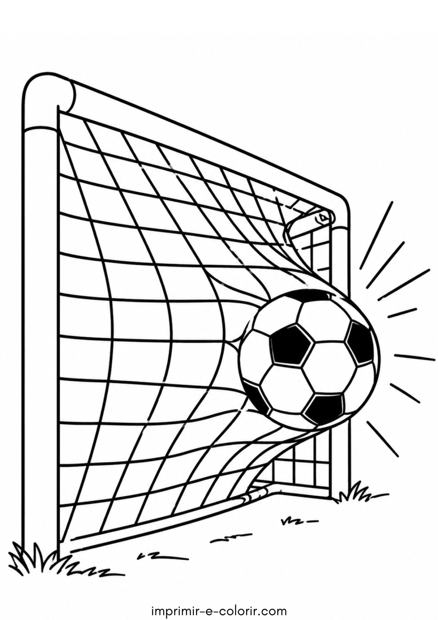 Desenho de Gol na Copa do Mundo para colorir e imprimir