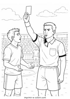 Juiz de futebol mostrando cartão vermelho