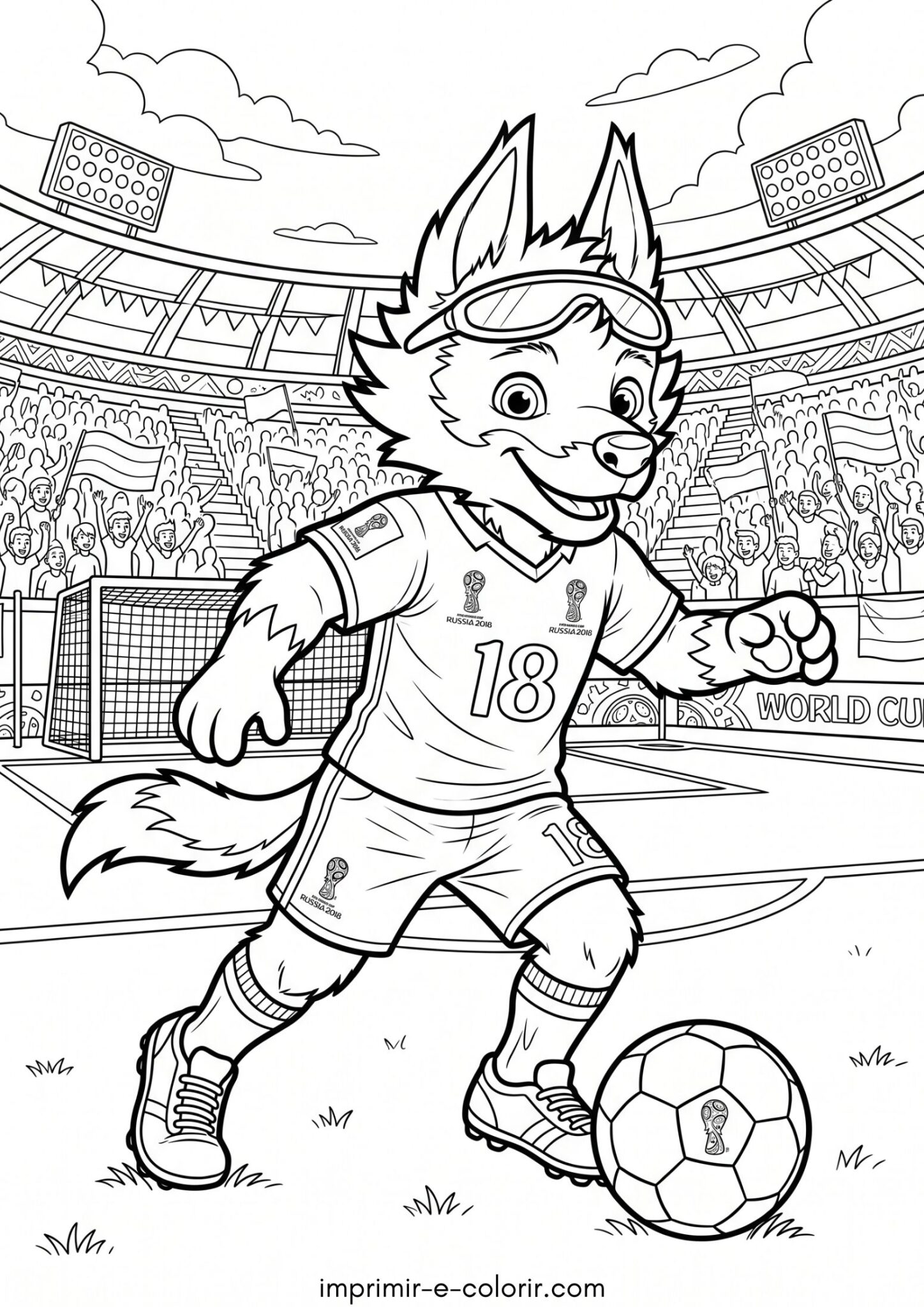 Desenho de Mascote Zayu para colorir e imprimir