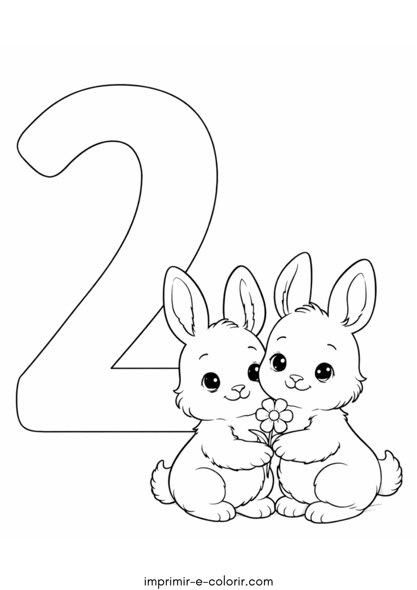 Desenho de Número 2 – Dois para colorir e imprimir Desenho de Número 2 – Dois para colorir e imprimir