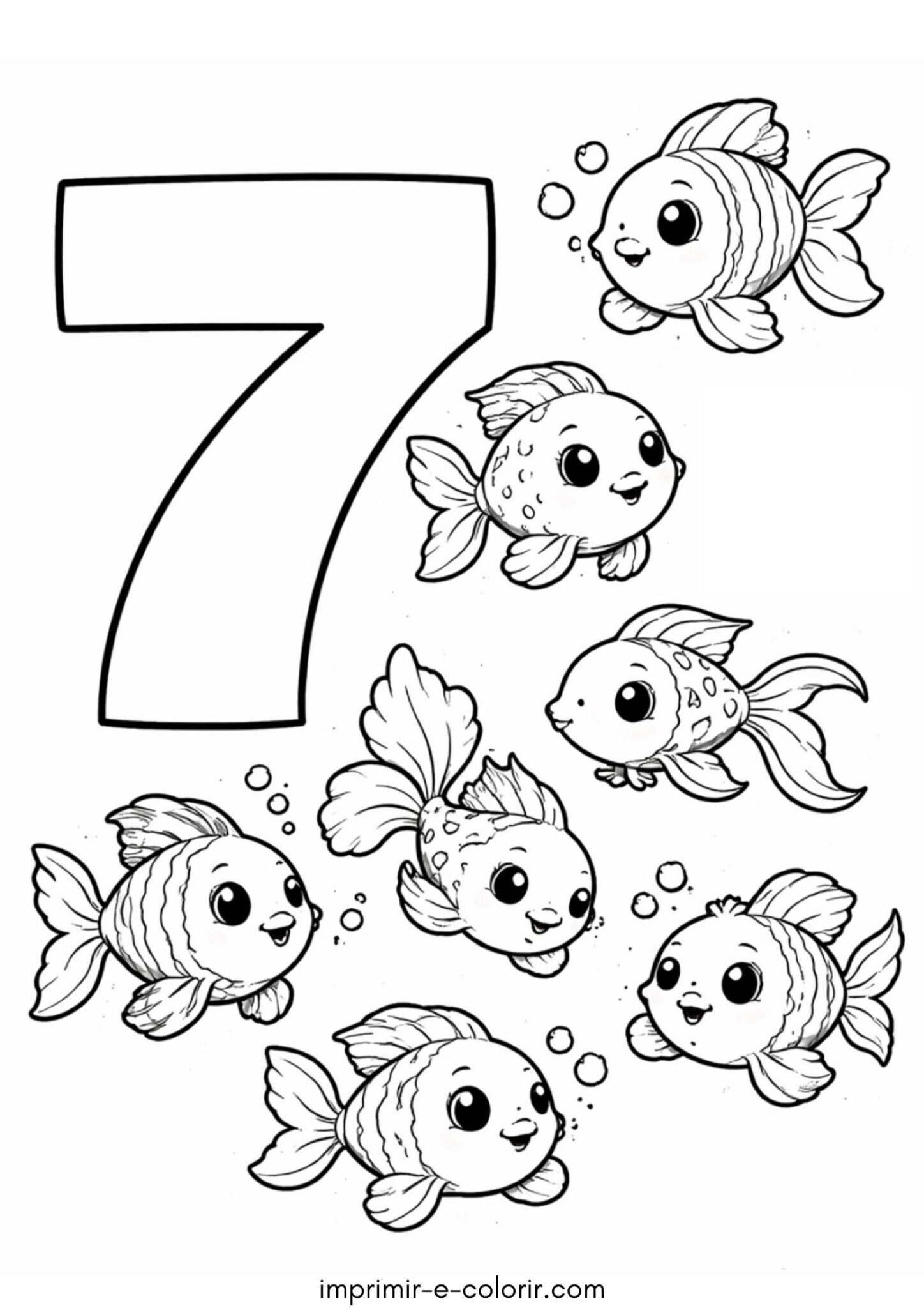 Desenho de Número 7 – Sete para colorir e imprimir Desenho de Número 7 – Sete para colorir e imprimir