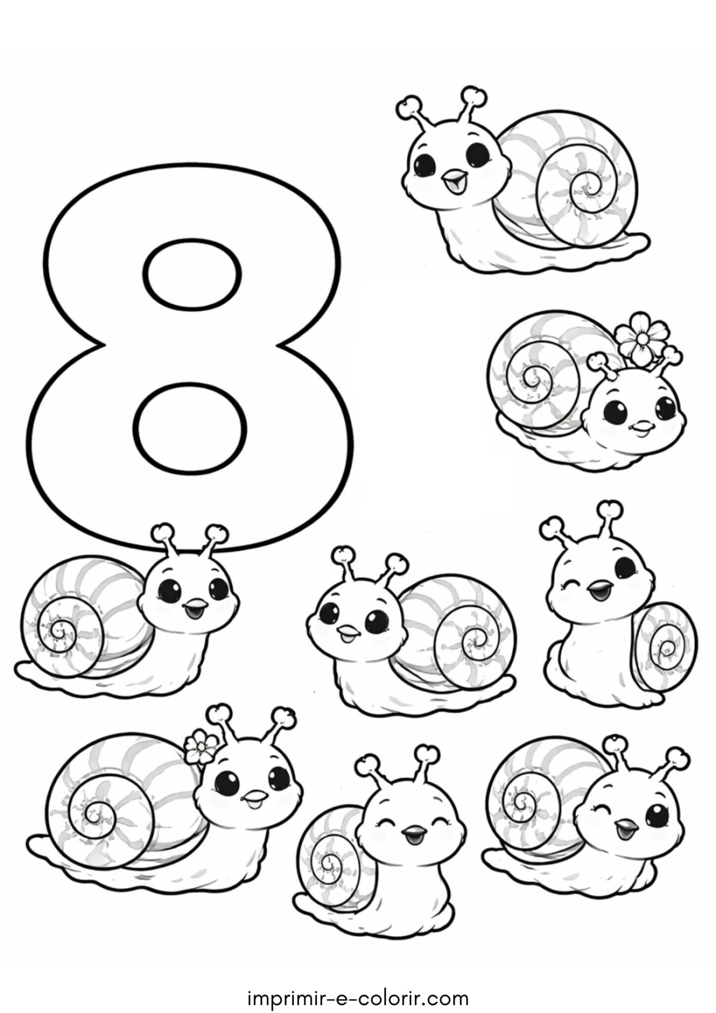 Desenho de Número 8 – Oito para colorir e imprimir Desenho de Número 8 – Oito para colorir e imprimir
