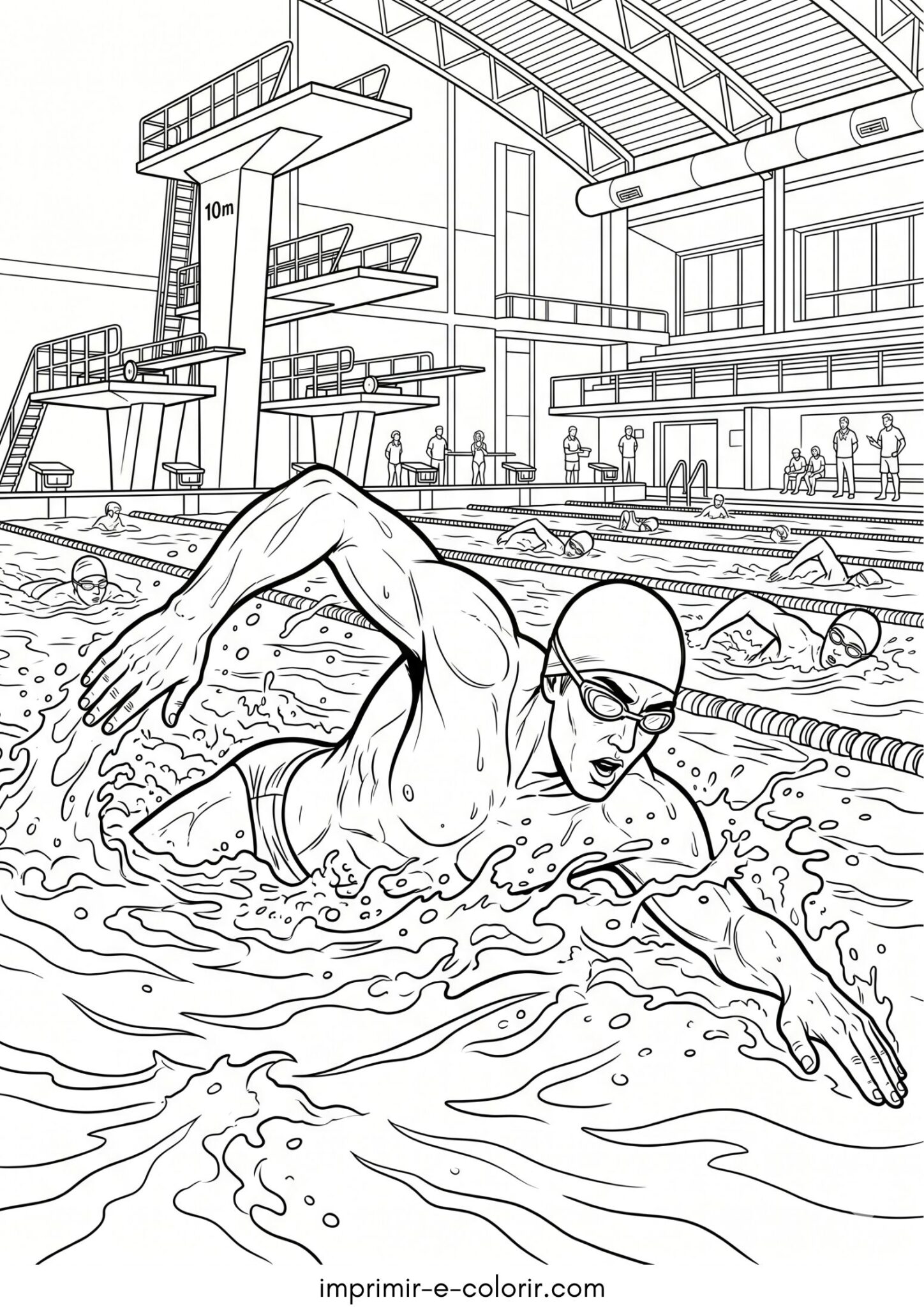 Desenho de Natação para colorir e imprimir