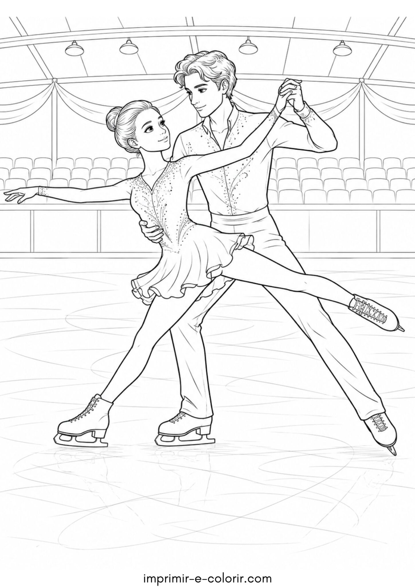 Desenho de Patinação artística para colorir e imprimir