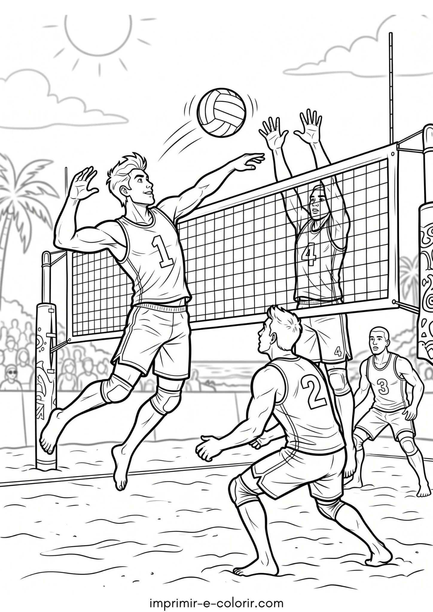 Desenho de Vôlei para colorir e imprimir